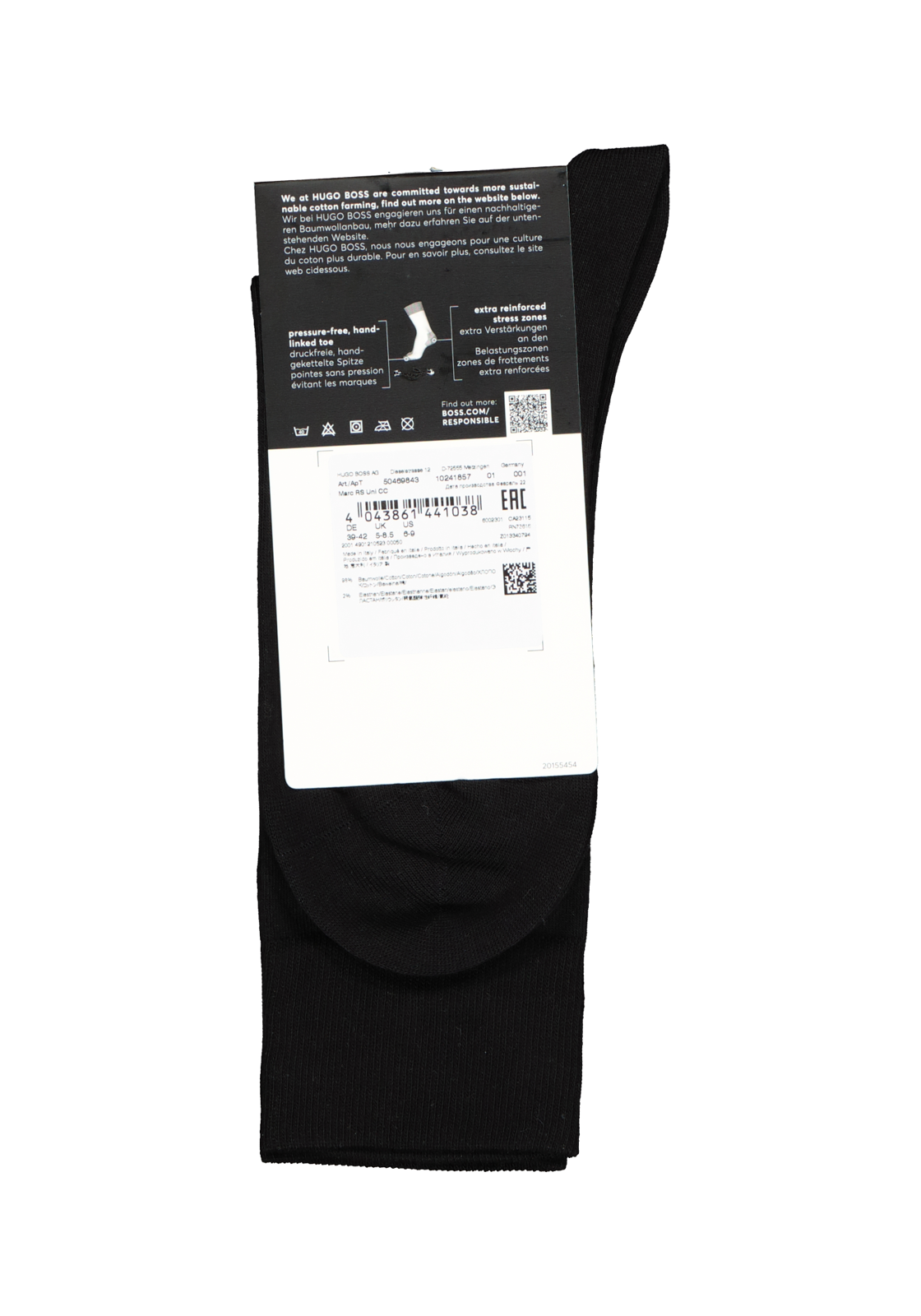 4-4043861441038_hugo_boss_sokken_HR BOSS Marc uni (1-pack), herensokken katoen, zwart