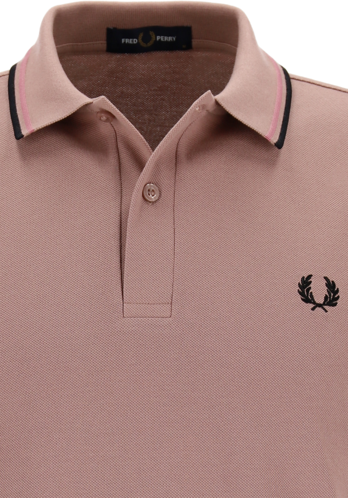 4-5034603132856-fred_perry-FP_PS_roze_M3600U89_detail_HR Fred Perry M3600 polo twin tipped shirt, pique, Darkpink / Dusty rose / Black