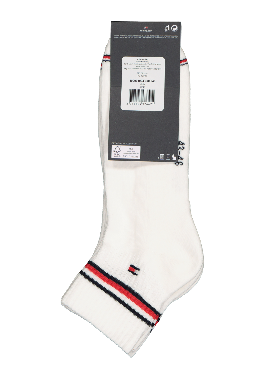 4-8718824976471_sok_HR Tommy Hilfiger Iconic Quarter Socks (2-pack), heren sneaker sportsokken katoen, wit