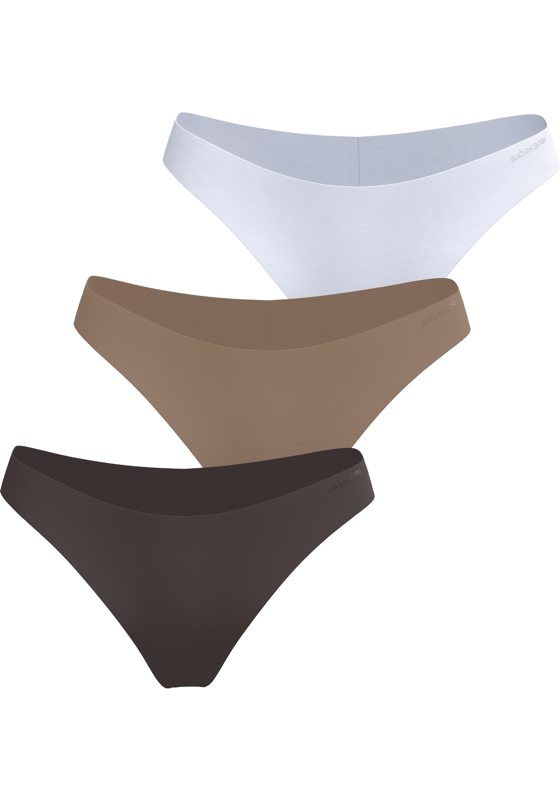 Bjorn Borg dames Invisible Briefs, slip middelhoge taille (3-pack), wit, bruin, bruin Bjorn Borg dames Invisible Briefs, slip middelhoge taille (3-pack), wit, bruin, bruin
