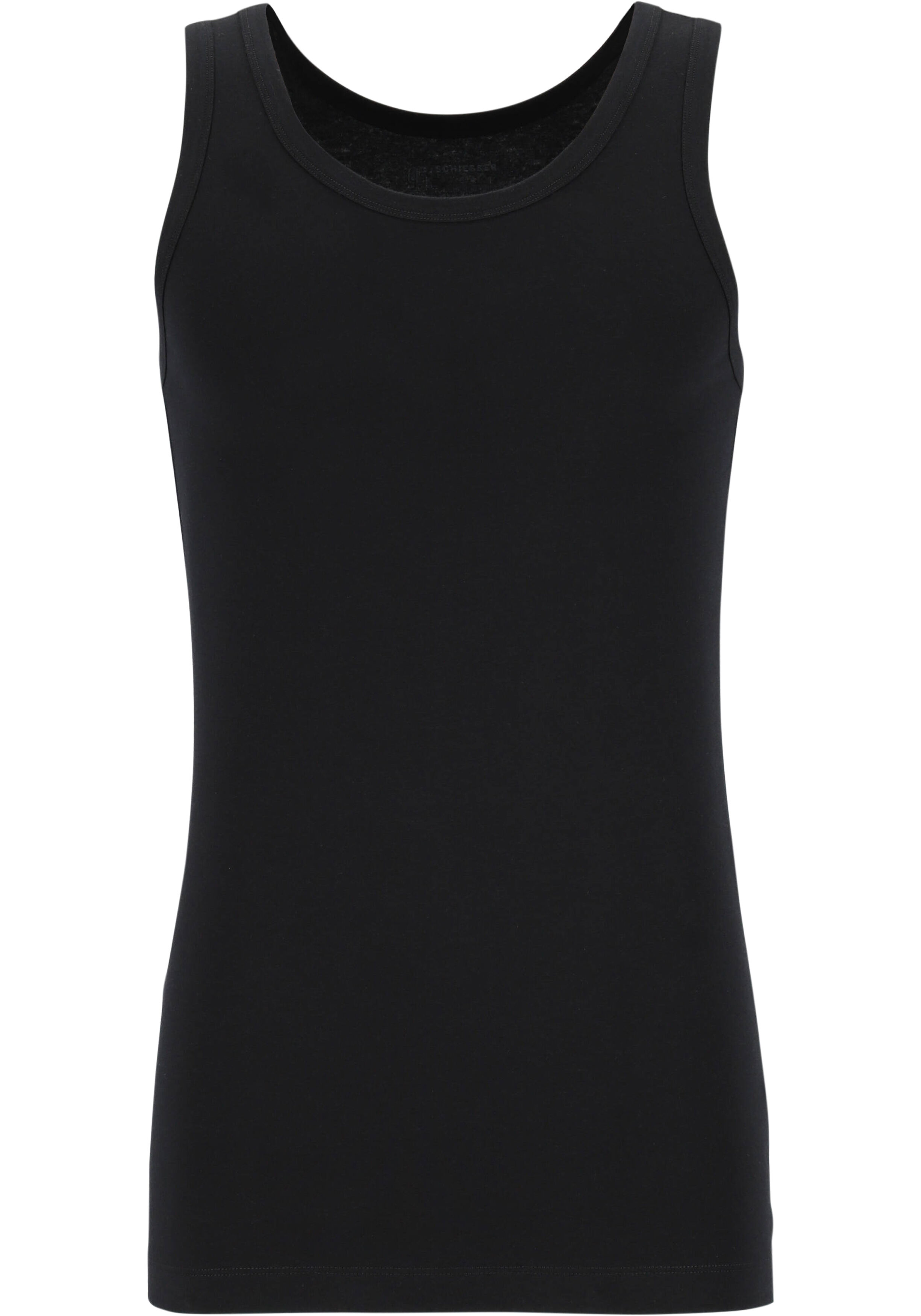 SCHIESSER 95/5 singlets (2-pack), O-hals, zwart