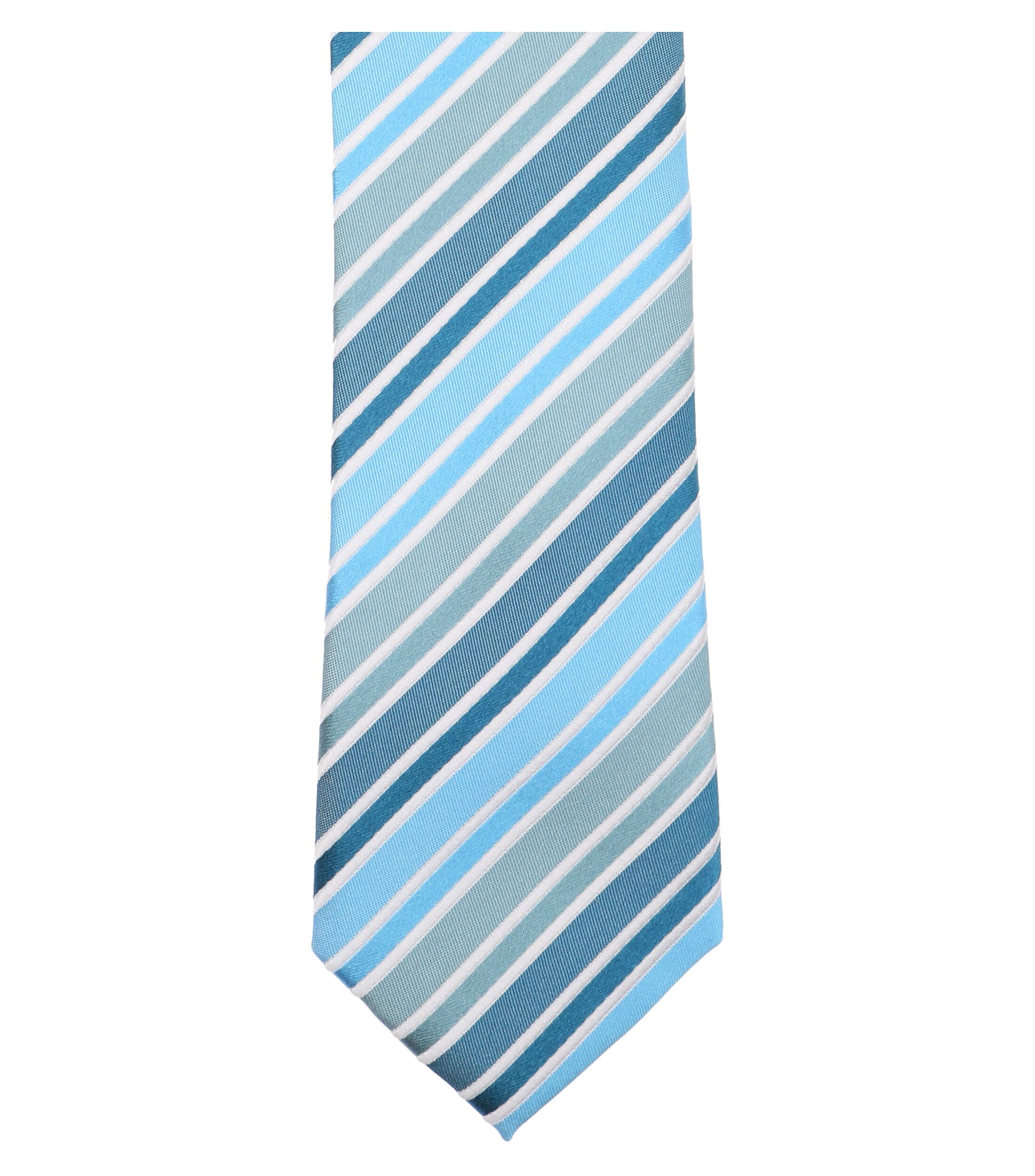 VENTI stropdas, lichtblauw, blauw, grijs, wit gestreept