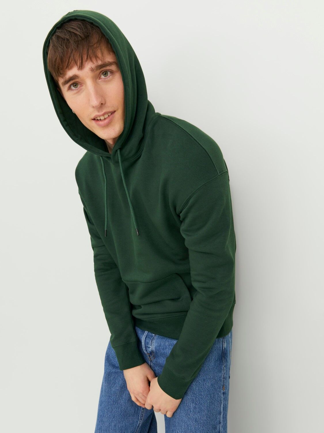 JACK & JONES Star basic sweat hood regular fit, heren hoodie katoenmengsel met capuchon, groen
