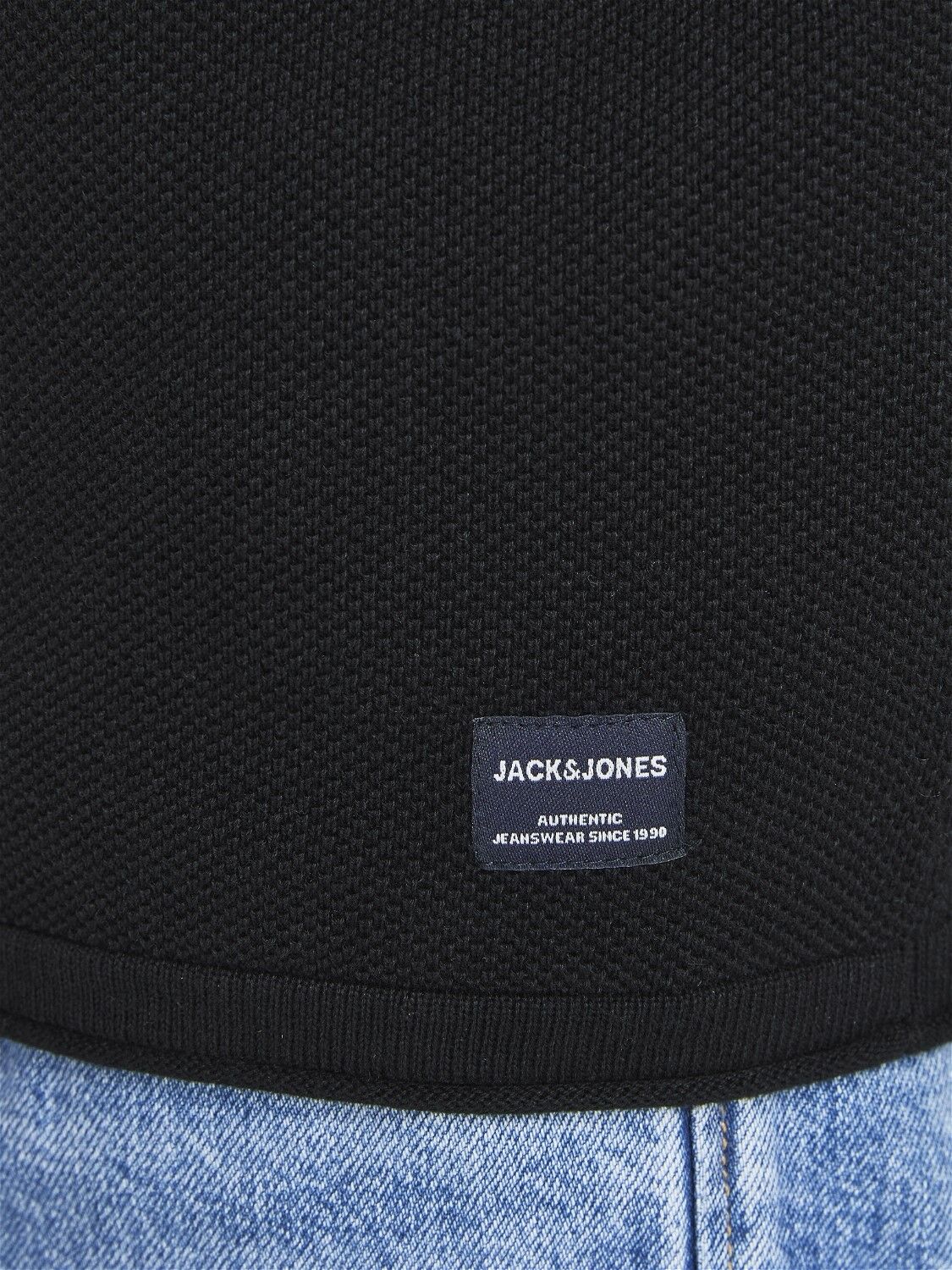 JACK & JONES Hill knit cardigan slim fit, heren vest katoen met capuchon, zwart
