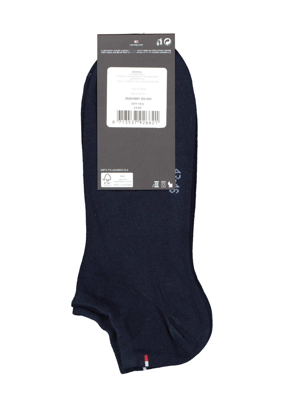 4-8713537926621_tommy_hilfiger_sokken__HR Tommy Hilfiger Sneaker Socks (2-pack), heren enkelsokken katoen, dark navy