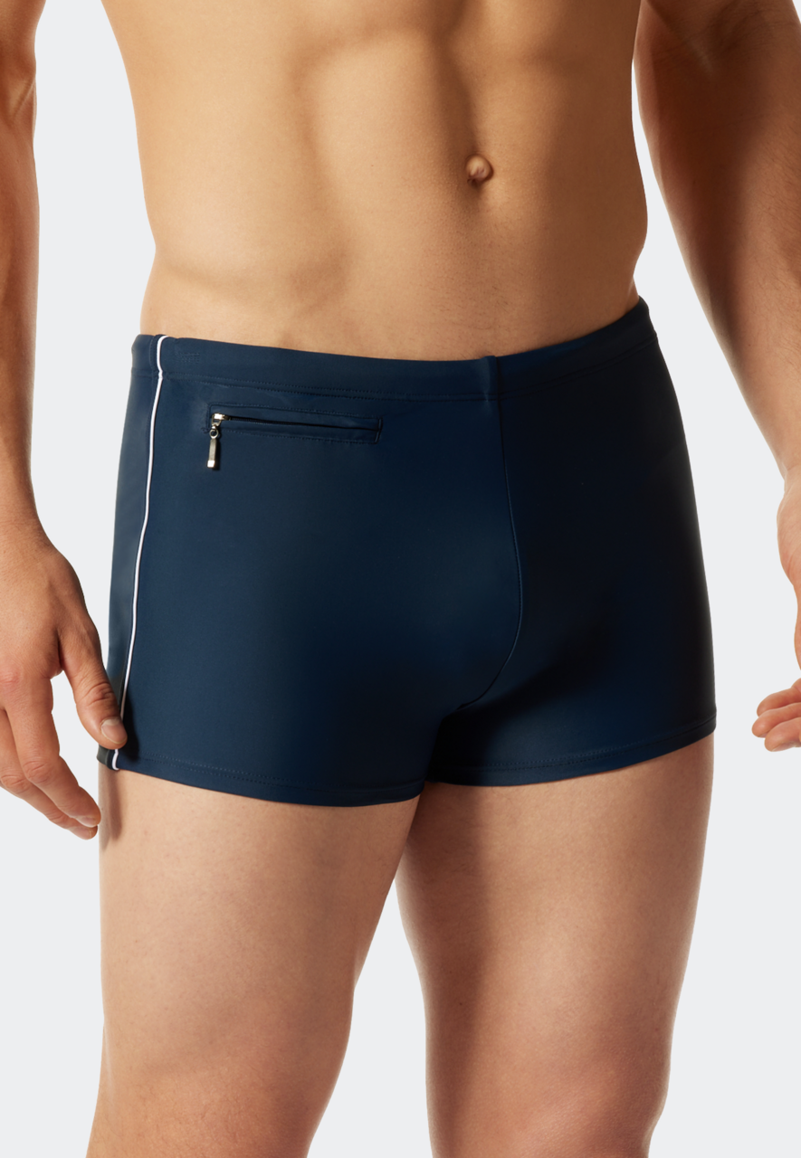 SCHIESSER Nautical Casual heren badkleding, retro zwemshort met ritszak tricot gerecycled, donkerblauw