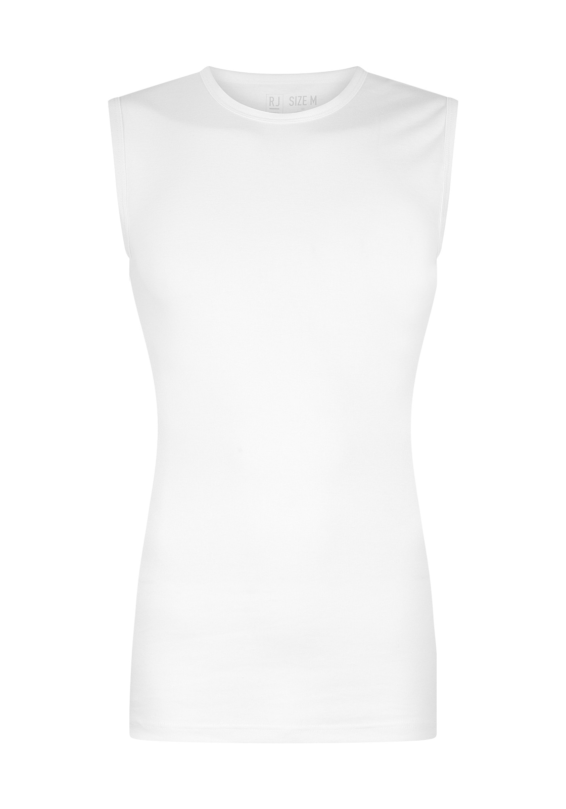 RJ_bodywear-ondergoed-38-005-Assen-white-single RJ Bodywear Everyday Assen shirts (2-pack), heren rib T-shirts mouwloos met O-hals, wit