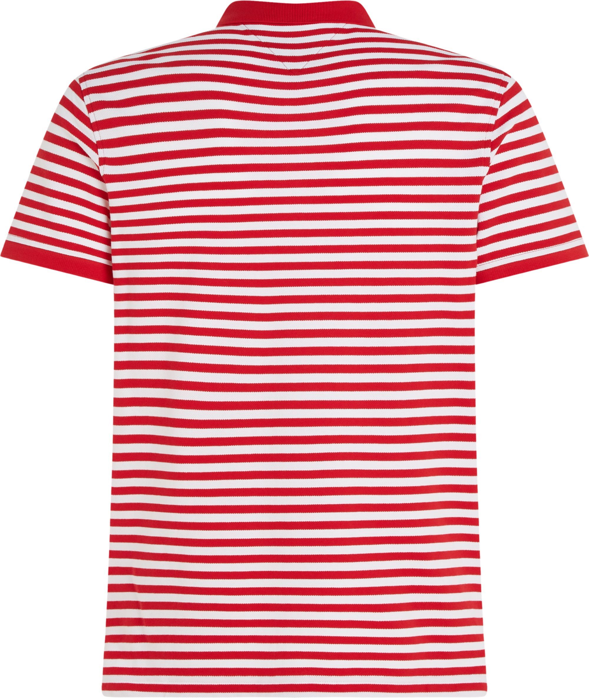 Tommy Hilfiger 1985 Slim Polo, heren poloshirt, rood-wit gestreept