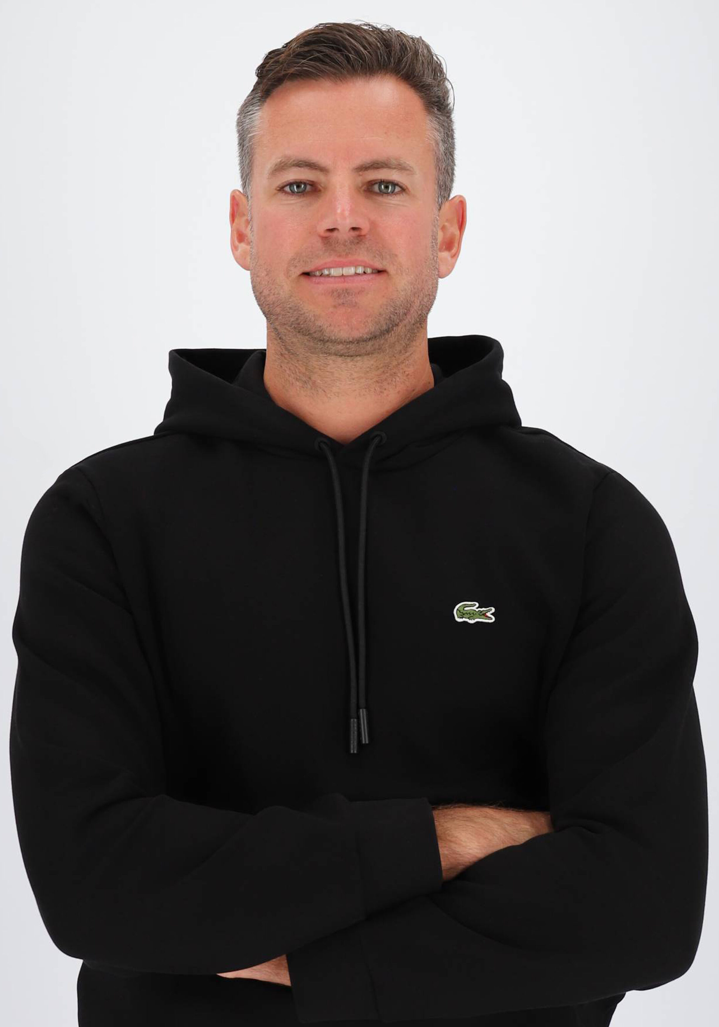 Lacoste heren hoodie sweatshirt, zwart