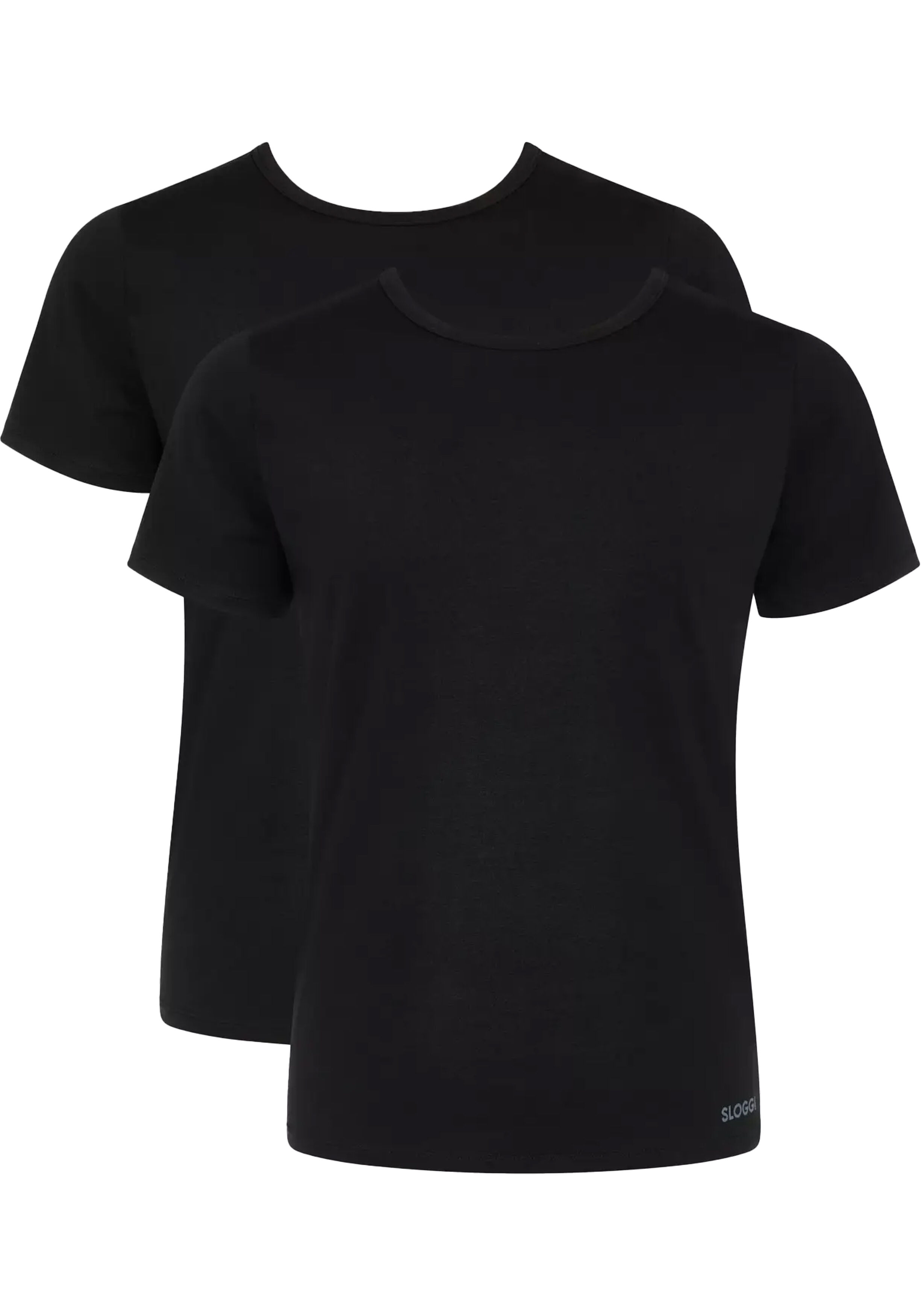 Sloggi Men GO ABC 2.0 O-Neck, heren T-shirt met een O-hals (2-pack), zwart