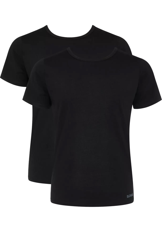 Sloggi Men GO ABC 2.0 O-Neck, heren T-shirt met een O-hals (2-pack), zwart Sloggi Men GO ABC 2.0 O-Neck, heren T-shirt met een O-hals (2-pack), zwart