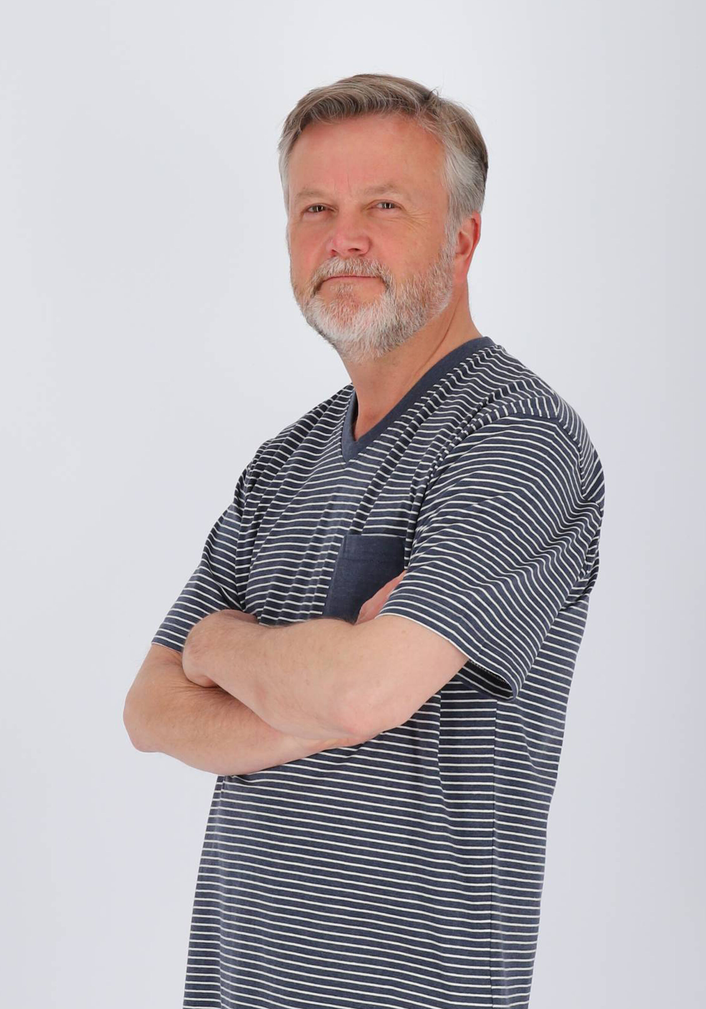 Ceceba heren shortama, blauw met wit gestreept