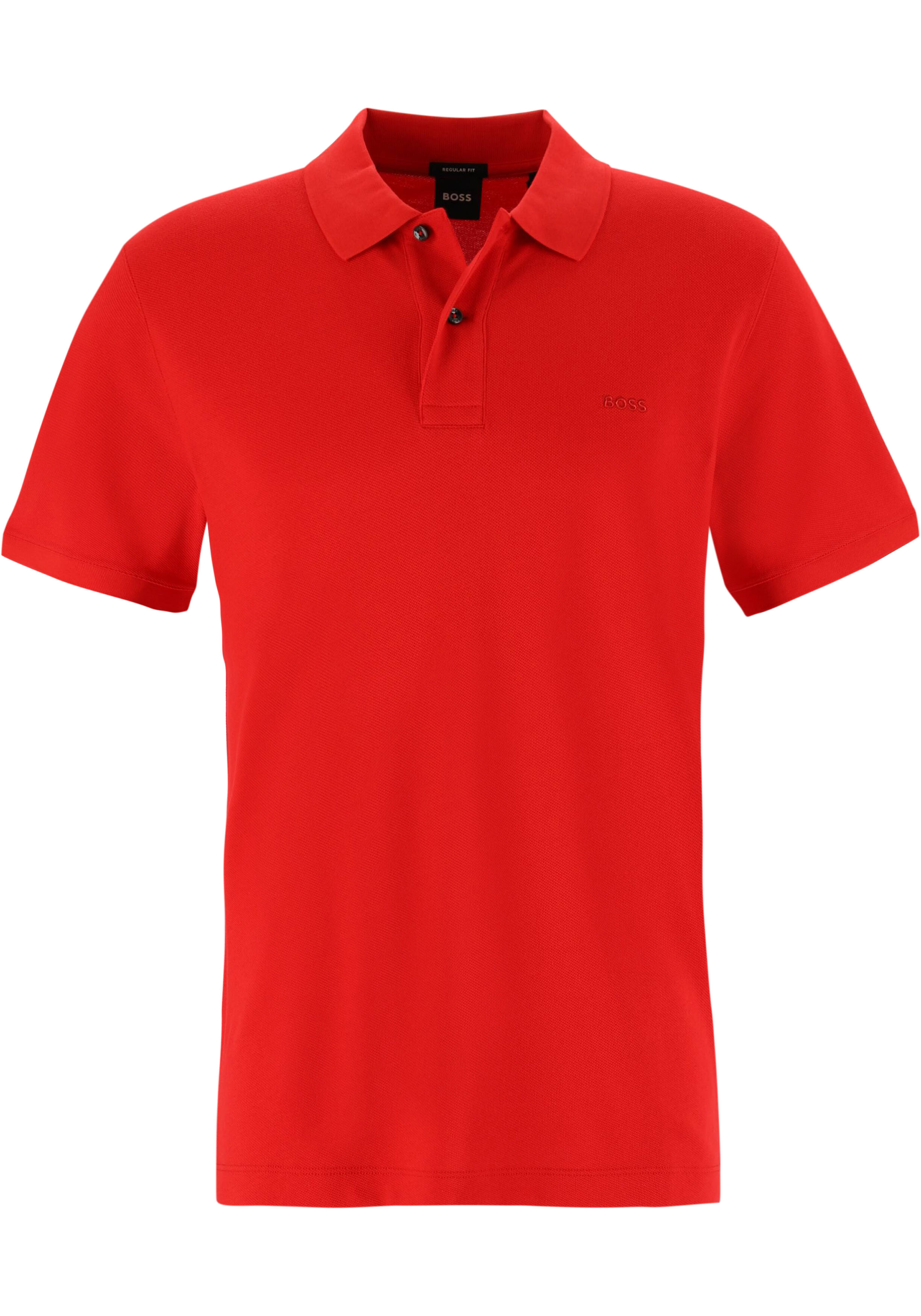 BOSS Pallas regular fit polo, pique, middenrood