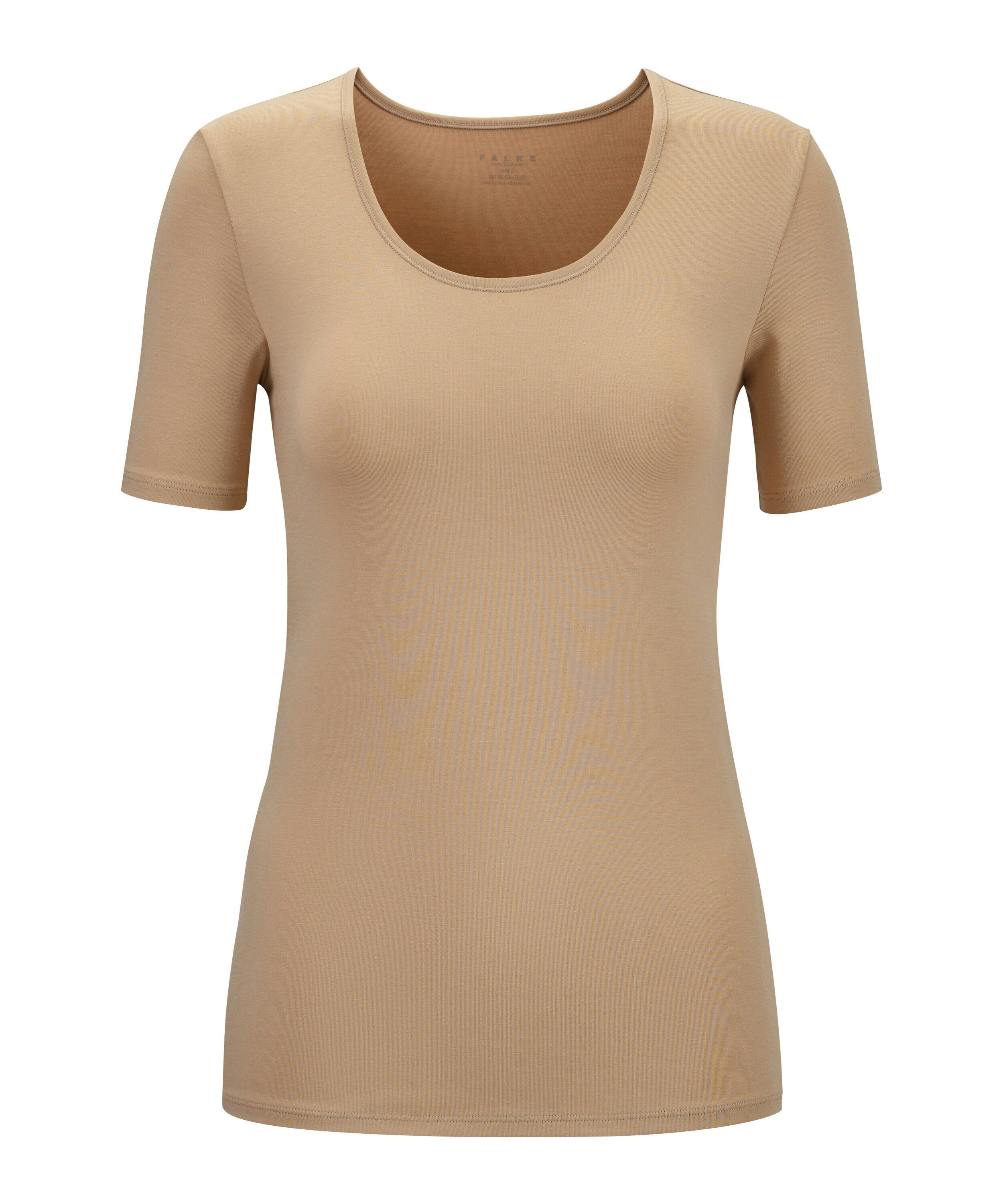 FALKE 2-pack dames T-shirt Daily Comfort, korte mouw, beige (camelange)