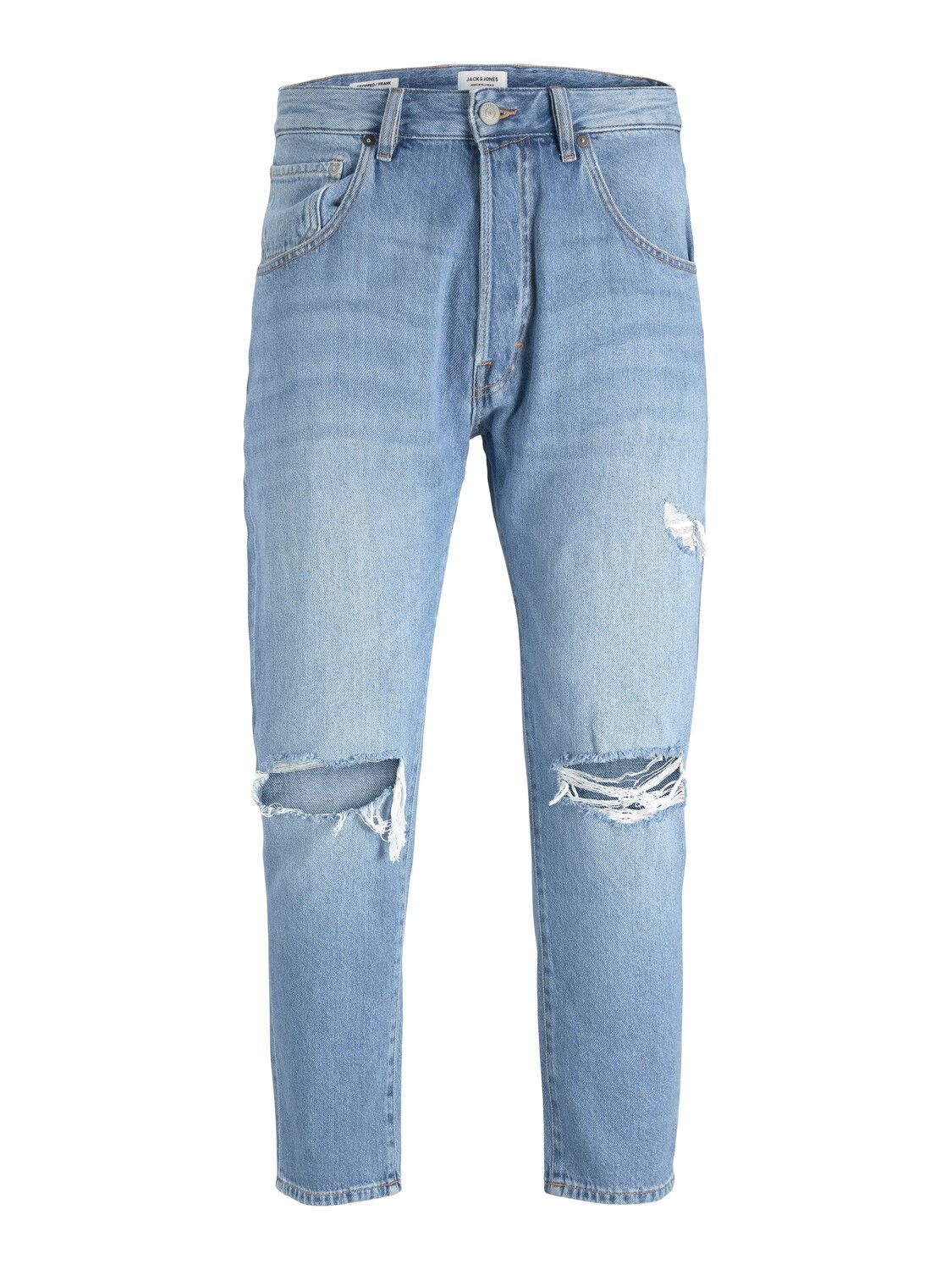 JACK & JONES Frank Original Cropped loose fit, heren jeans, denimblauw