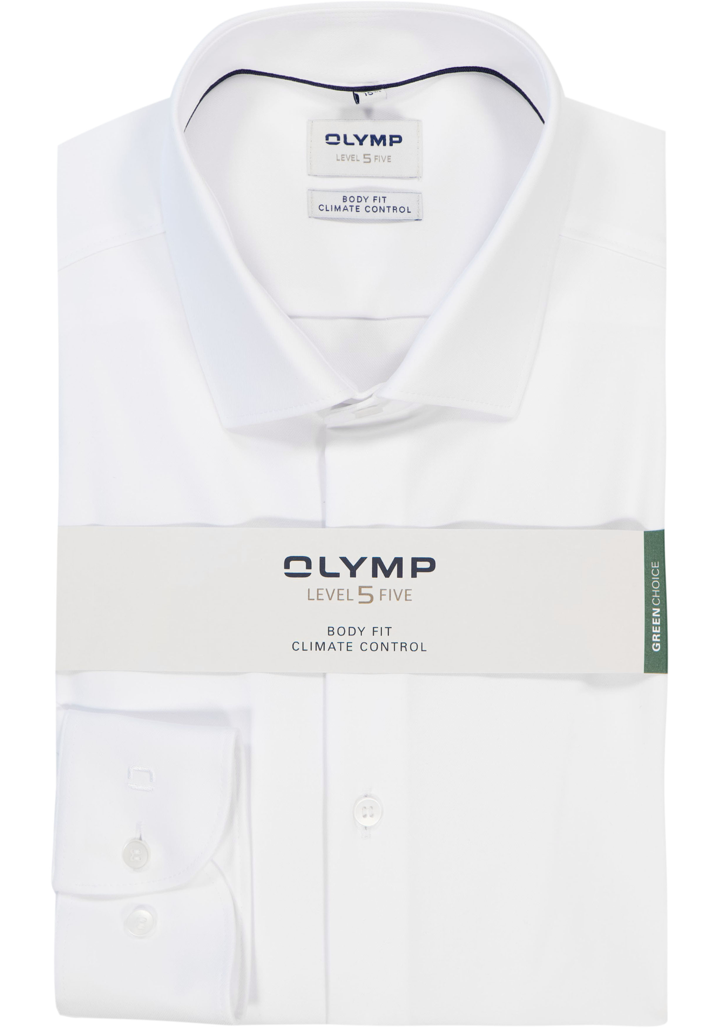 OLYMP 24/7 Level 5 body fit overhemd, twill, wit