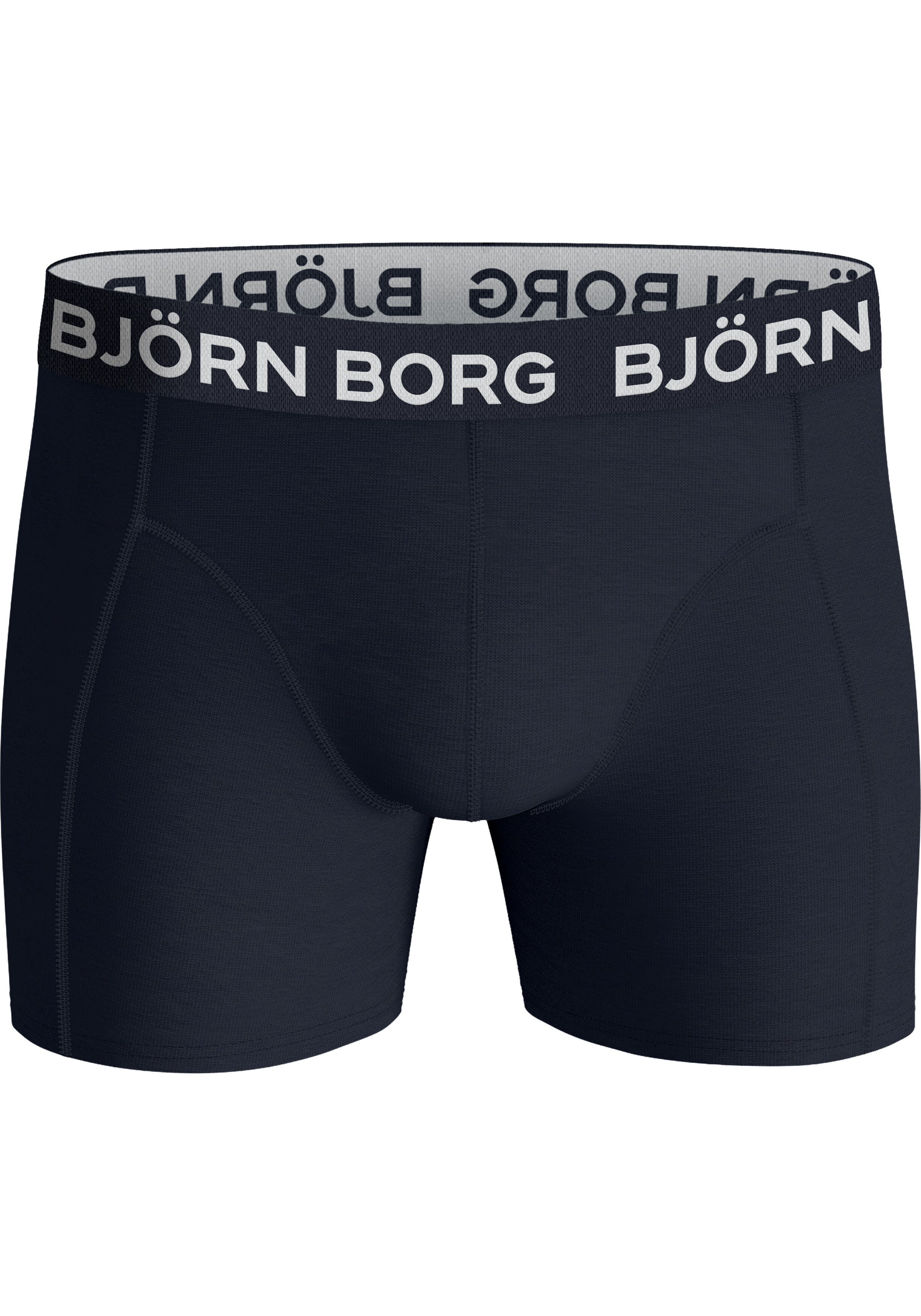 Bjorn Borg Cotton Stretch boxers, heren boxers normale lengte (3-pack), donkerblauw, sinaasappelprint en kobaltblauw