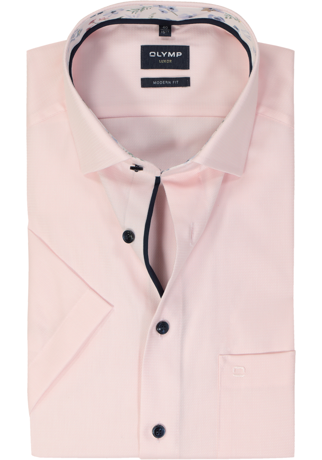 OLYMP modern fit overhemd, korte mouw, structuur, roze OLYMP modern fit overhemd, korte mouw, structuur, roze