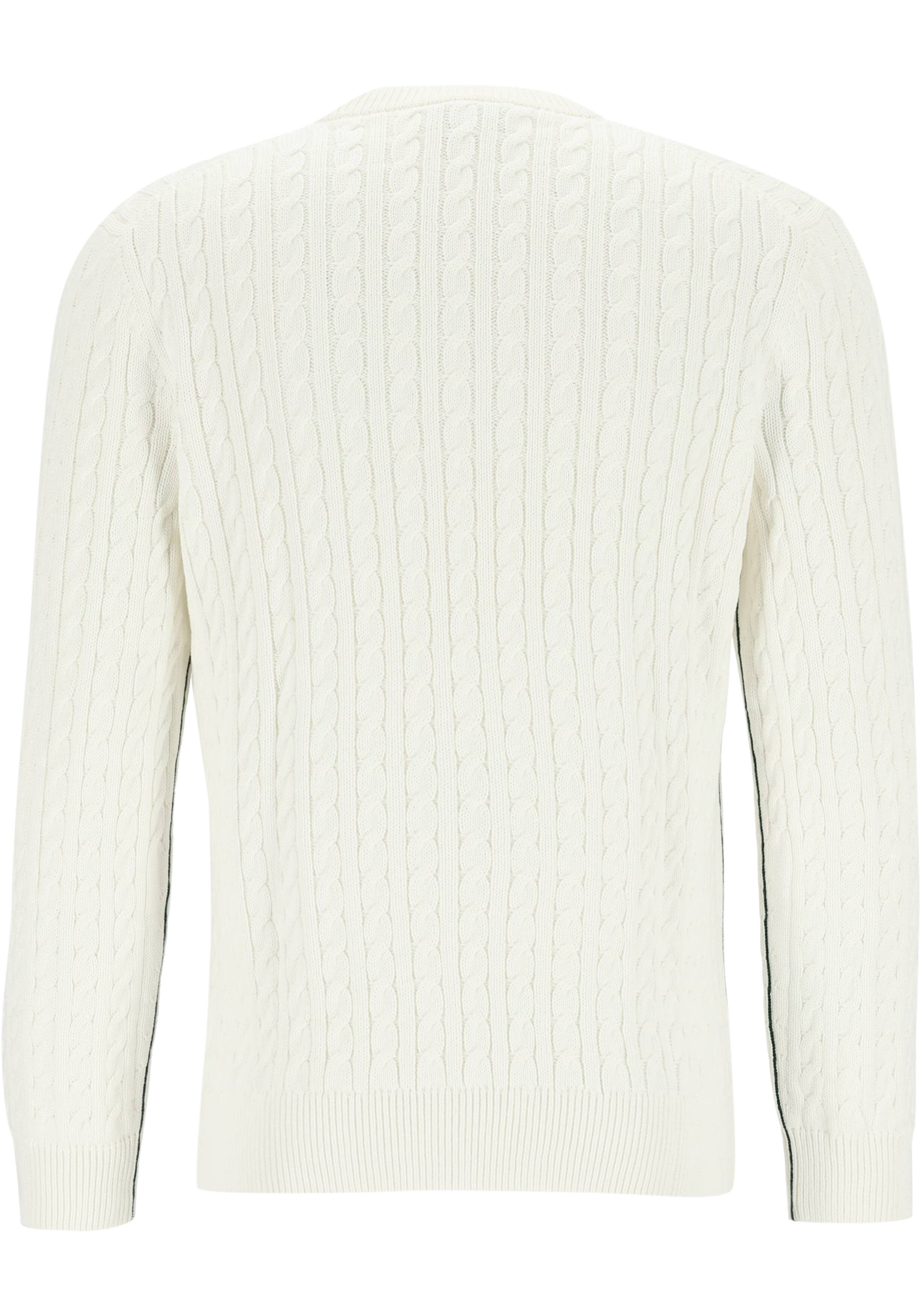 Lacoste herentrui katoen, O-hals, bloemwit