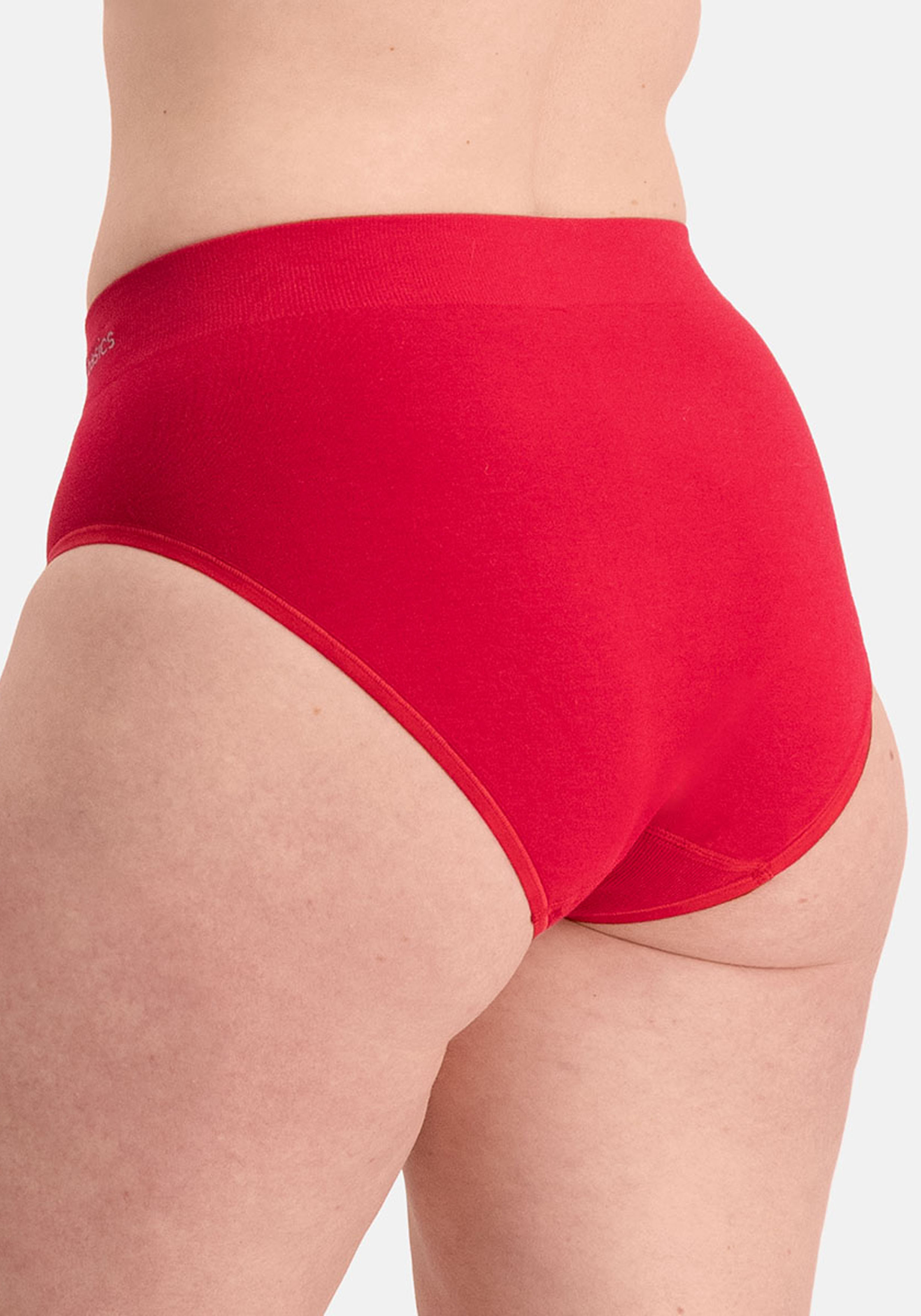 Bamboo Basics Belle seamless full brief (3-pack), dames tailleslip naadloos, rood