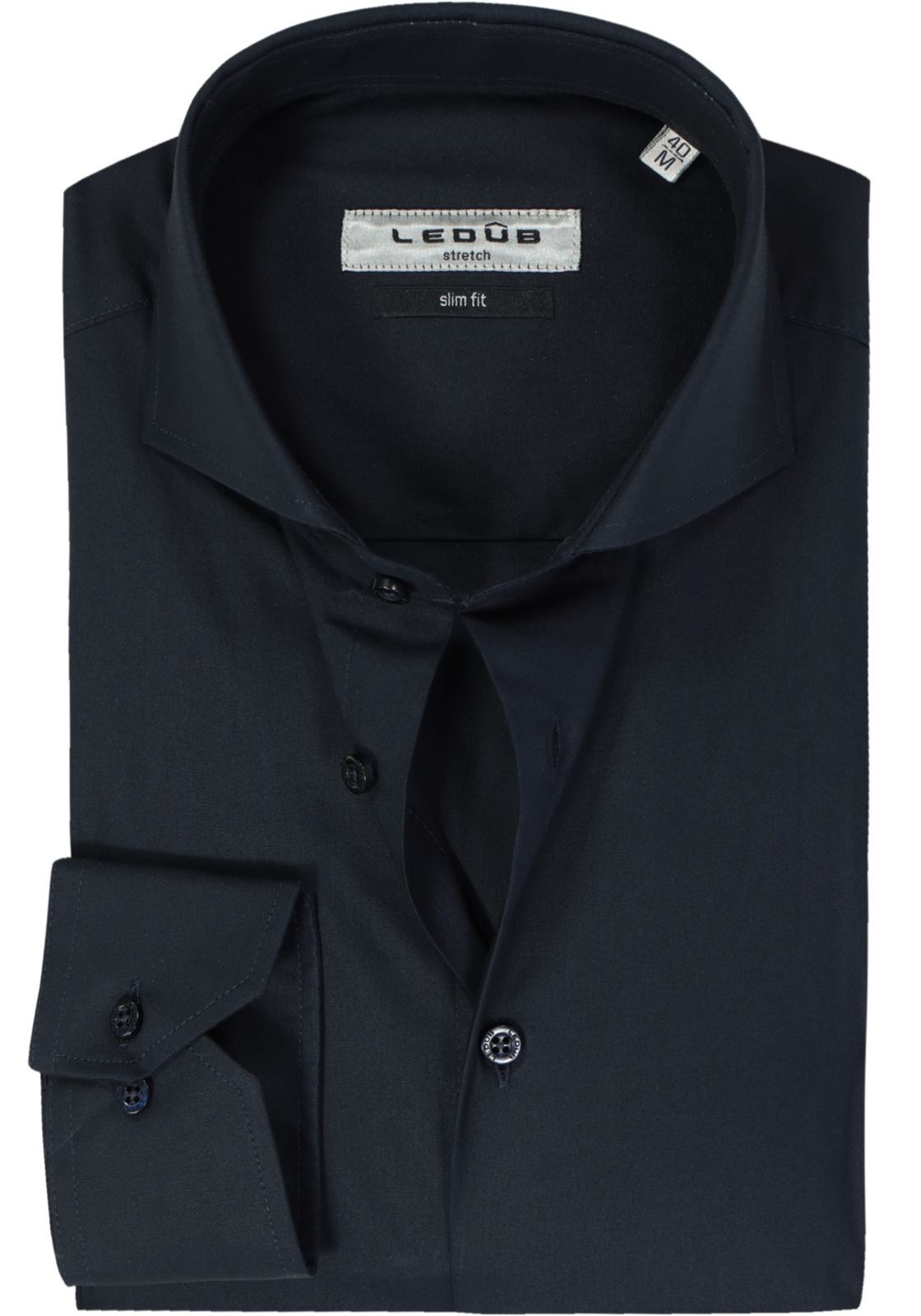Ledub slim fit overhemd, donkerblauw   Ledub slim fit overhemd, donkerblauw