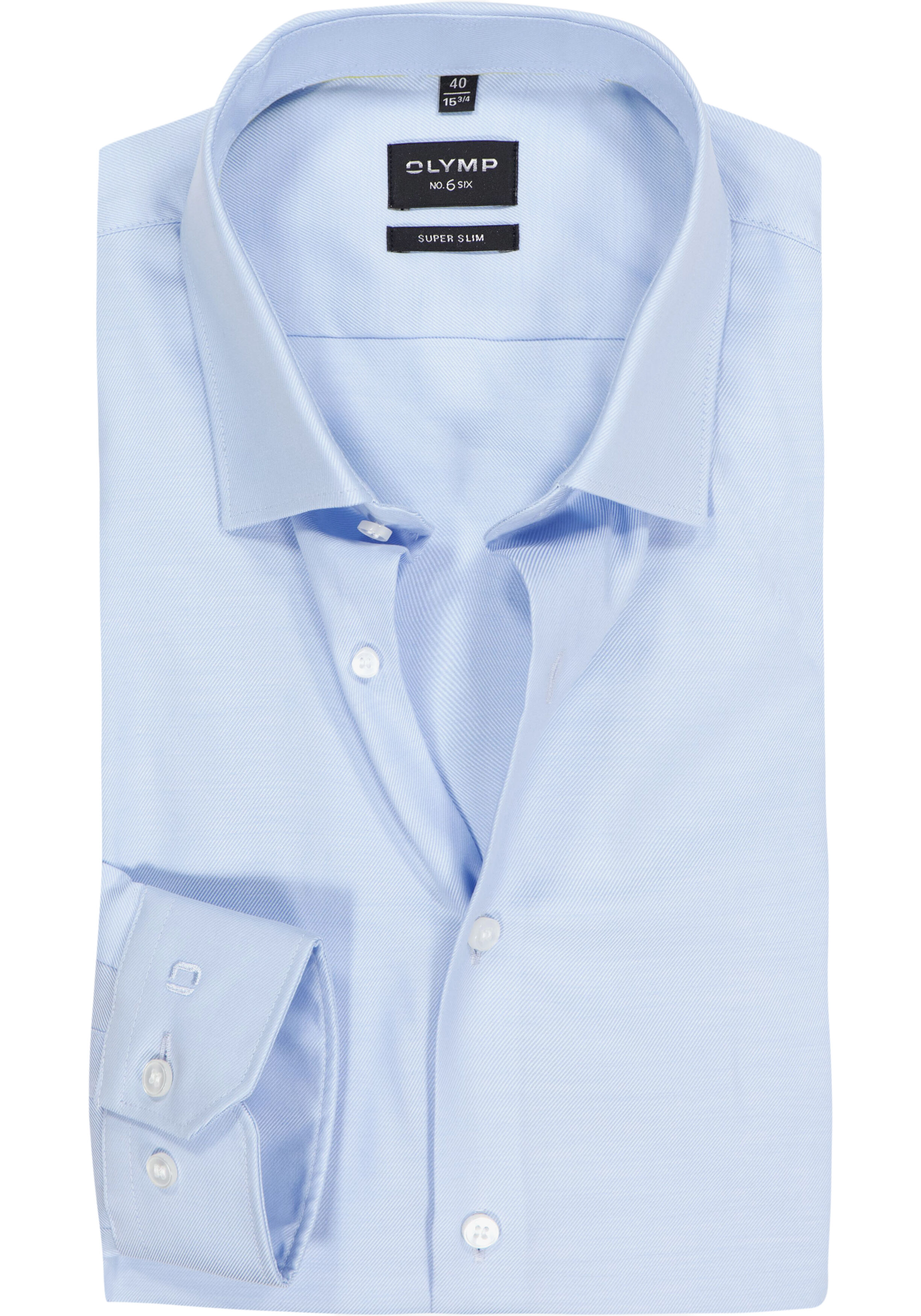 OLYMP No. Six super slim fit overhemd, lichtblauw twill