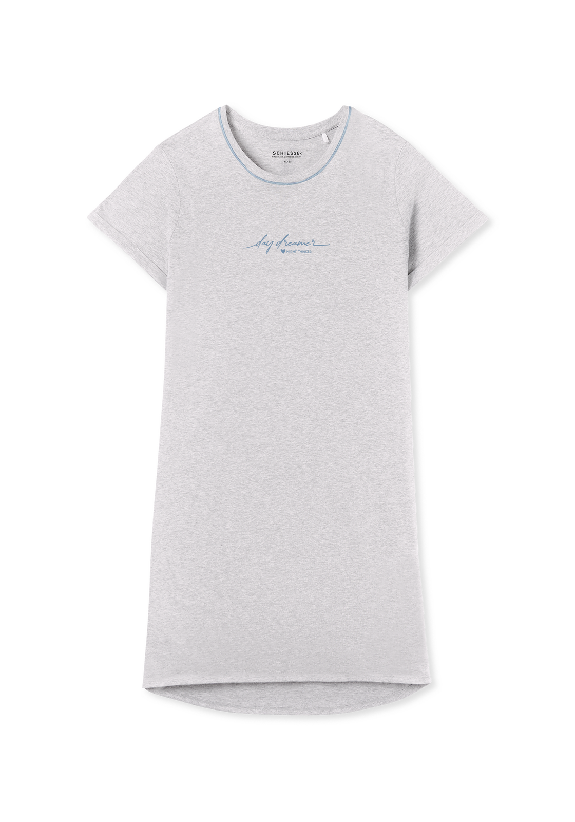 image_2_181252-202_2_1280x1280 SCHIESSER Casual Essentials nachtkleding dames, dames slaaphemd korte mouw print grijs-melange