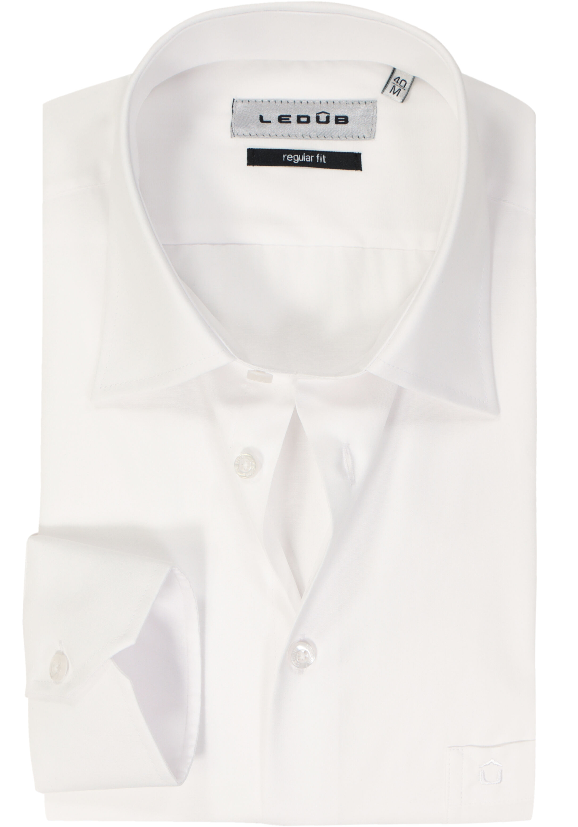 Ledub regular fit overhemd, wit