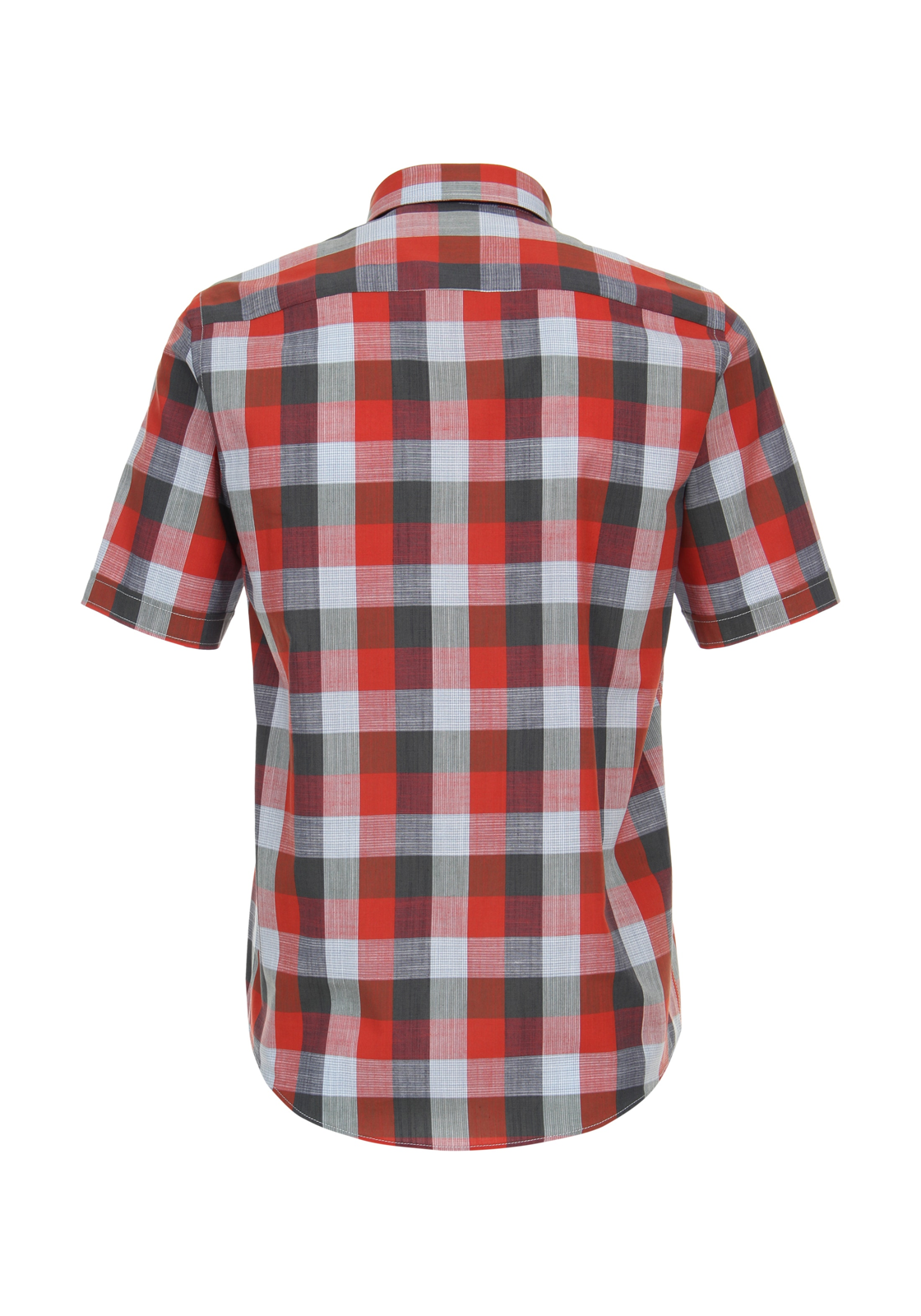 CASA MODA Sport casual fit overhemd, korte mouw, chambray, rood geruit - 944267200-400 CASA MODA Sport casual fit overhemd, korte mouw, chambray, rood geruit - 944267200-400