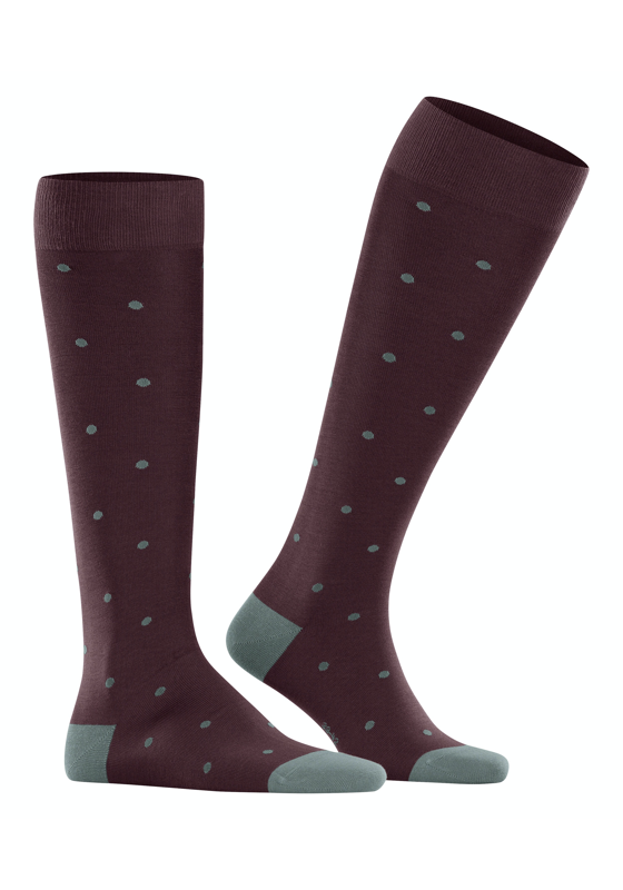 FALKE Dot heren kniekousen, donkerrood (barolo) FALKE Dot heren kniekousen, donkerrood (barolo)