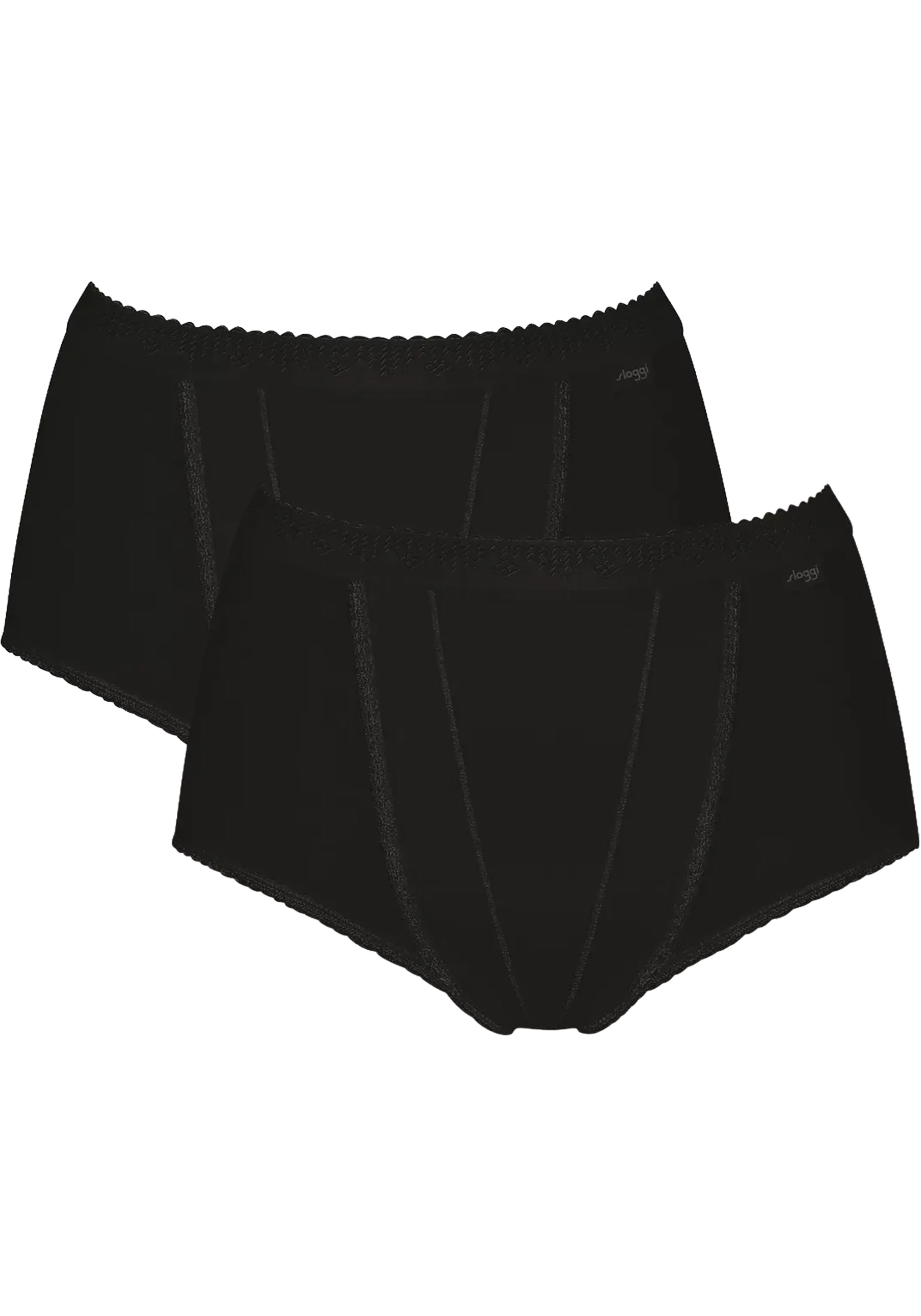 Sloggi Women Control Maxi (2-pack), dames slip, zwart