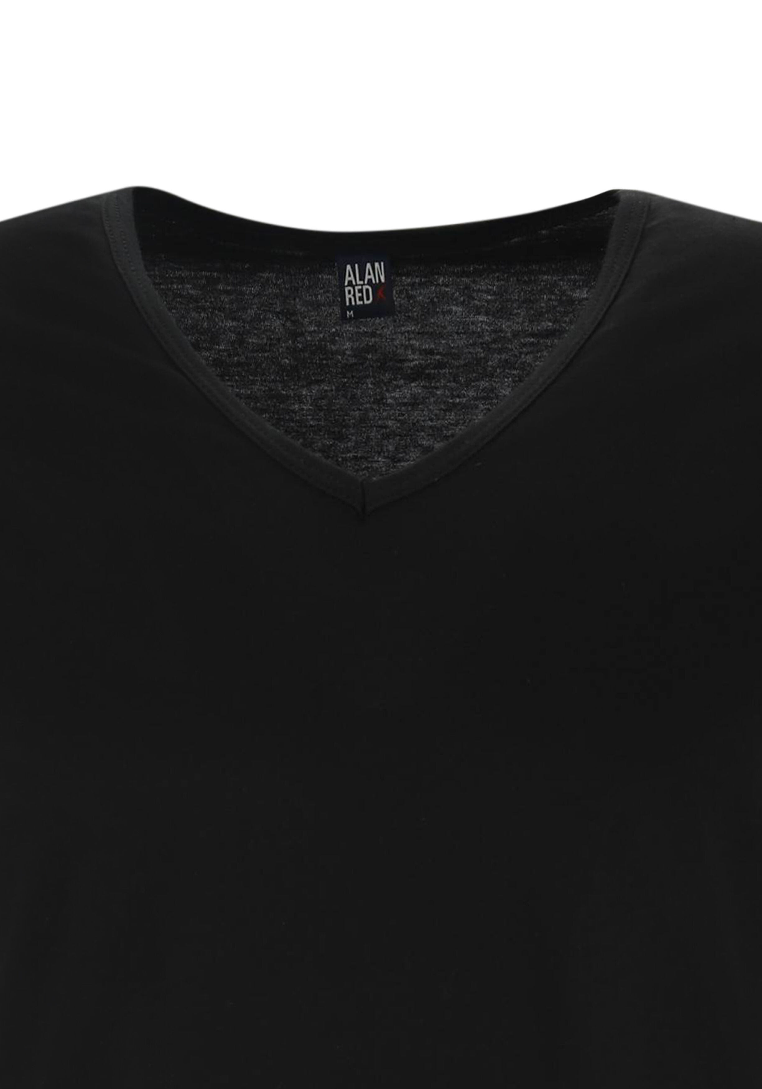 ALAN RED T-shirts Dean (2-pack), diepe V-hals, zwart 