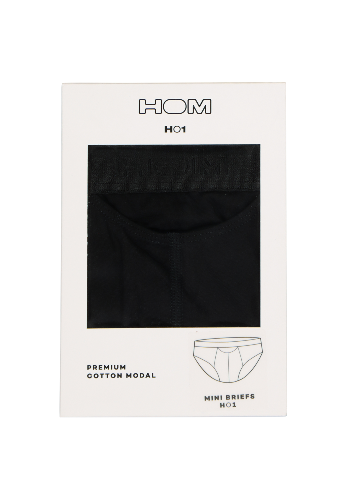 5-9009984073513_Hom_boxes_HR HOM HO1 mini briefs slip (1-pack), herenslip met horizontale gulp, zwart