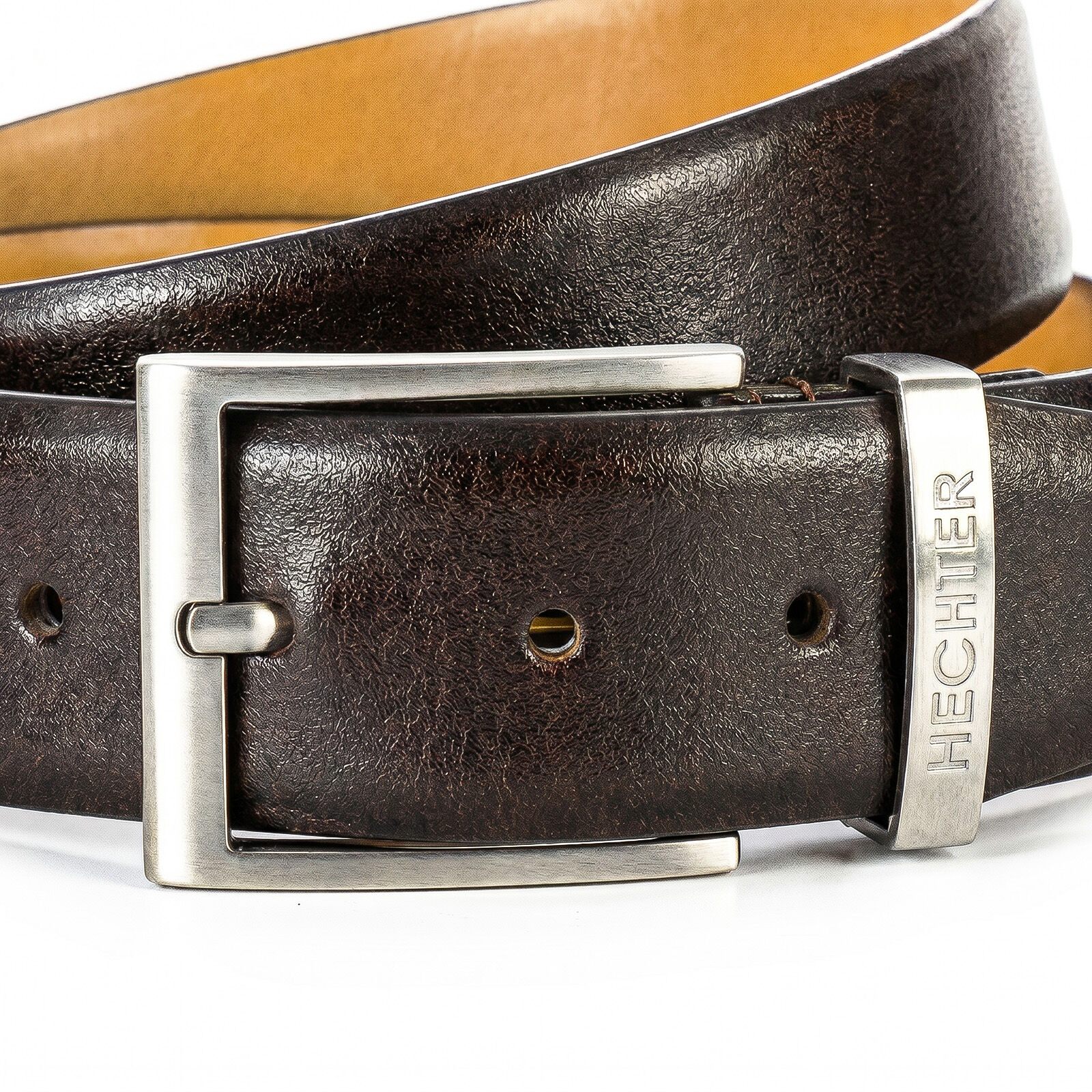 HECHTER leren heren riem, bruin