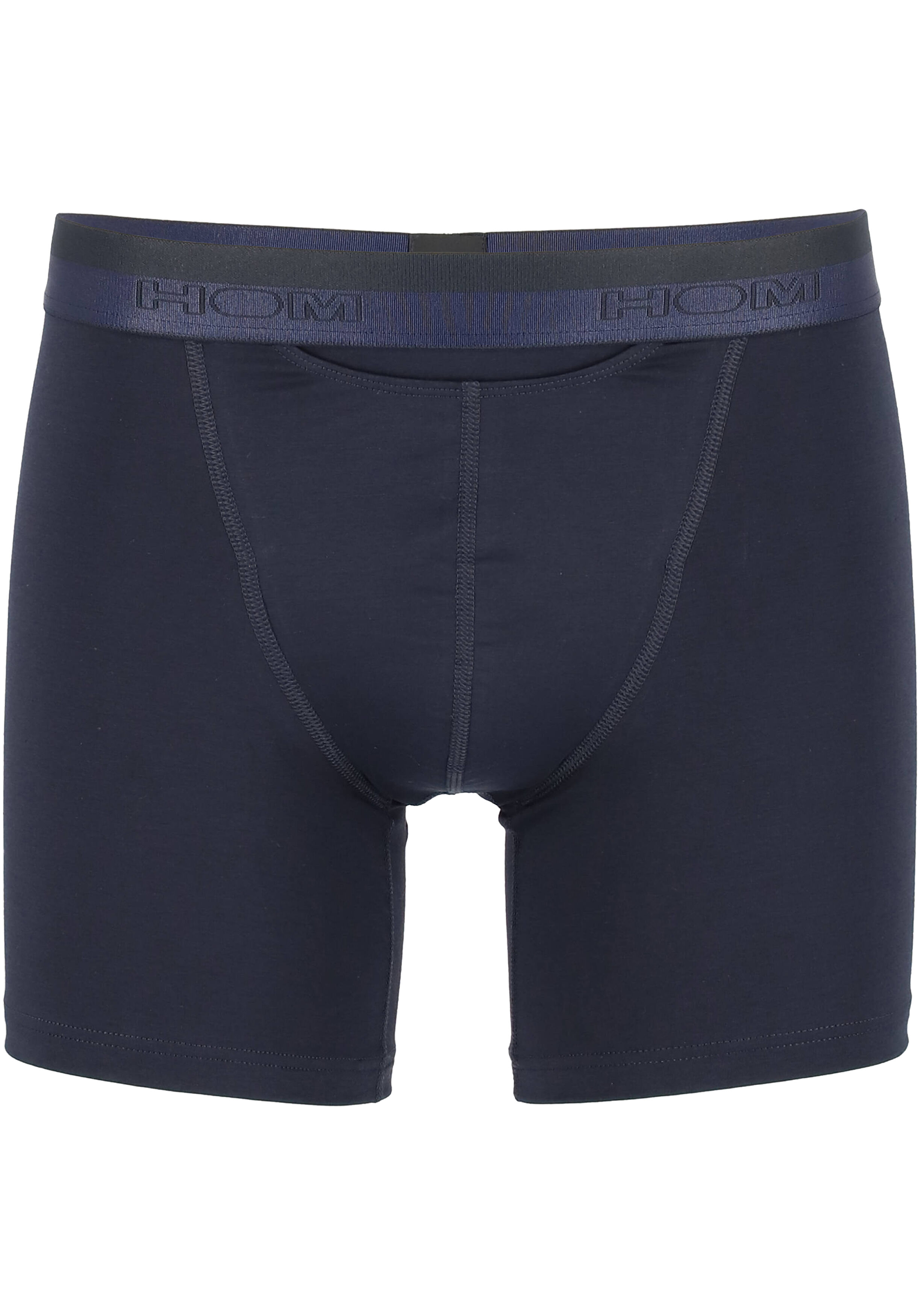 HOM HO1 long boxer briefs (1-pack), heren boxer lang met horizontale gulp, navy blauw