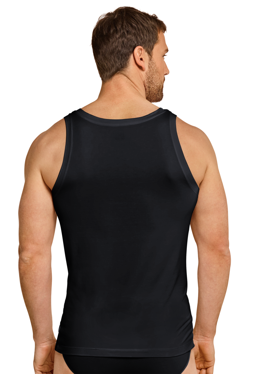 SCHIESSER Long Life Soft singlet (1-pack), heren shirt blauwzwart