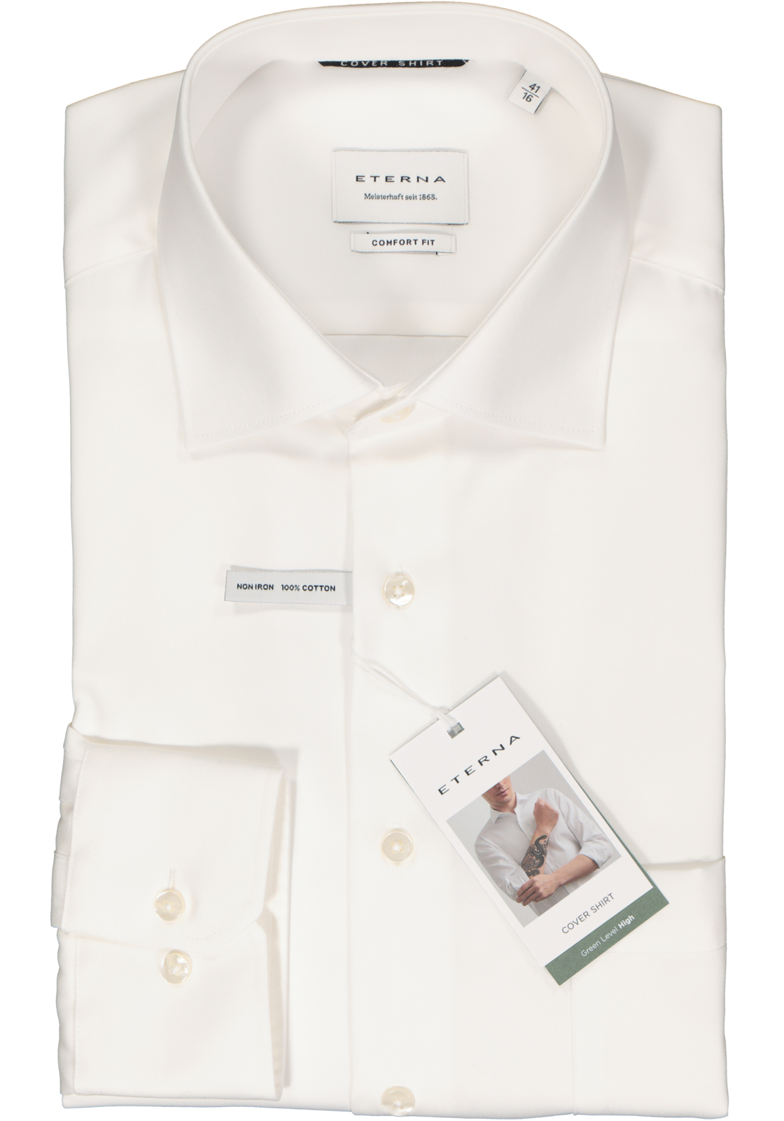 2-4067159175351_eterna-overhemd_HR ETERNA comfort fit overhemd, twill, ecru