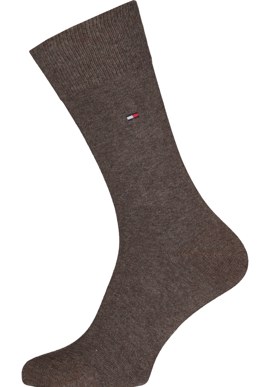 3-8718824979199_tommy_sokken_2p_HR Tommy Hilfiger Check Socks (2-pack), herensokken katoen, geruit en uni, bruin