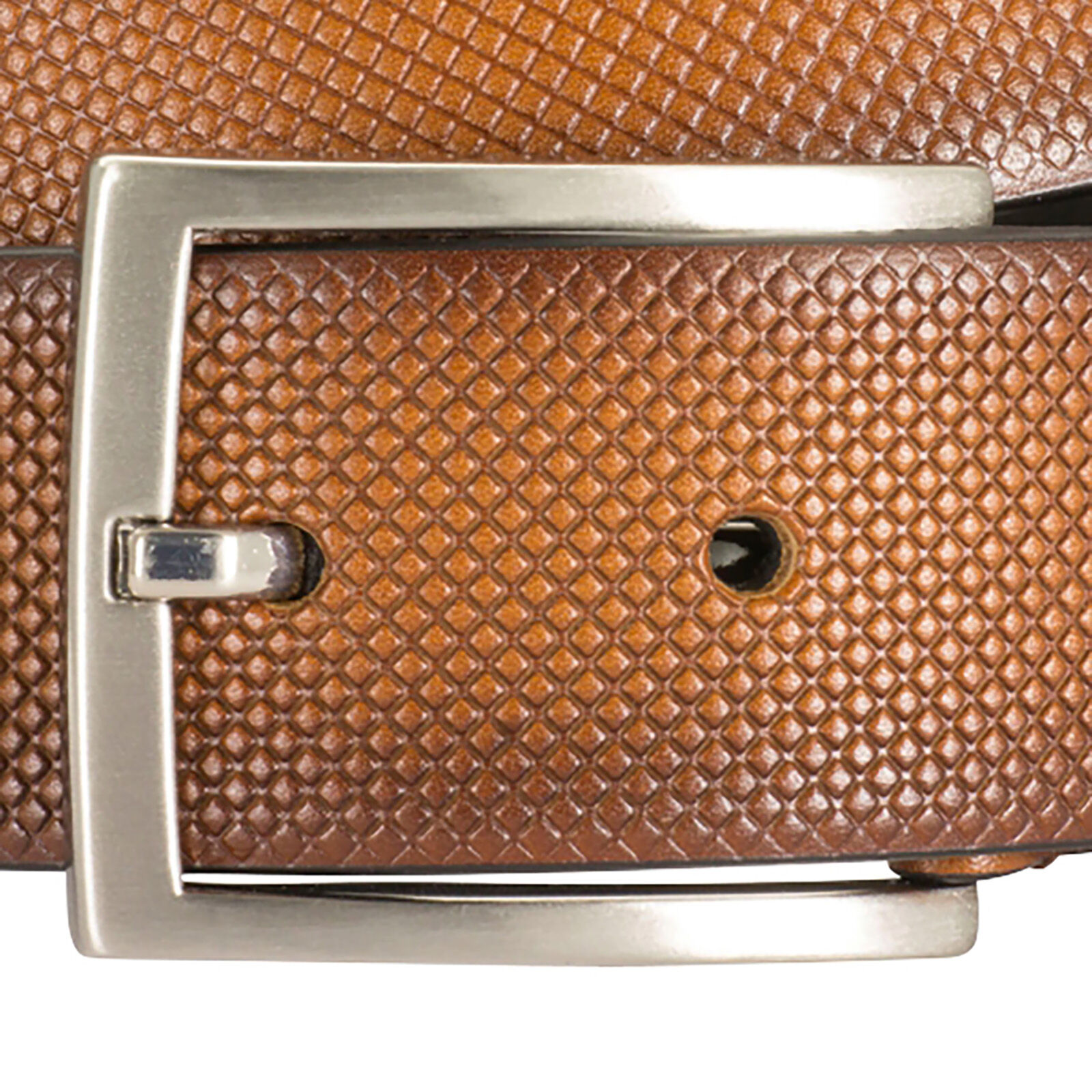 LINDENMANN leren heren riem, cognac
