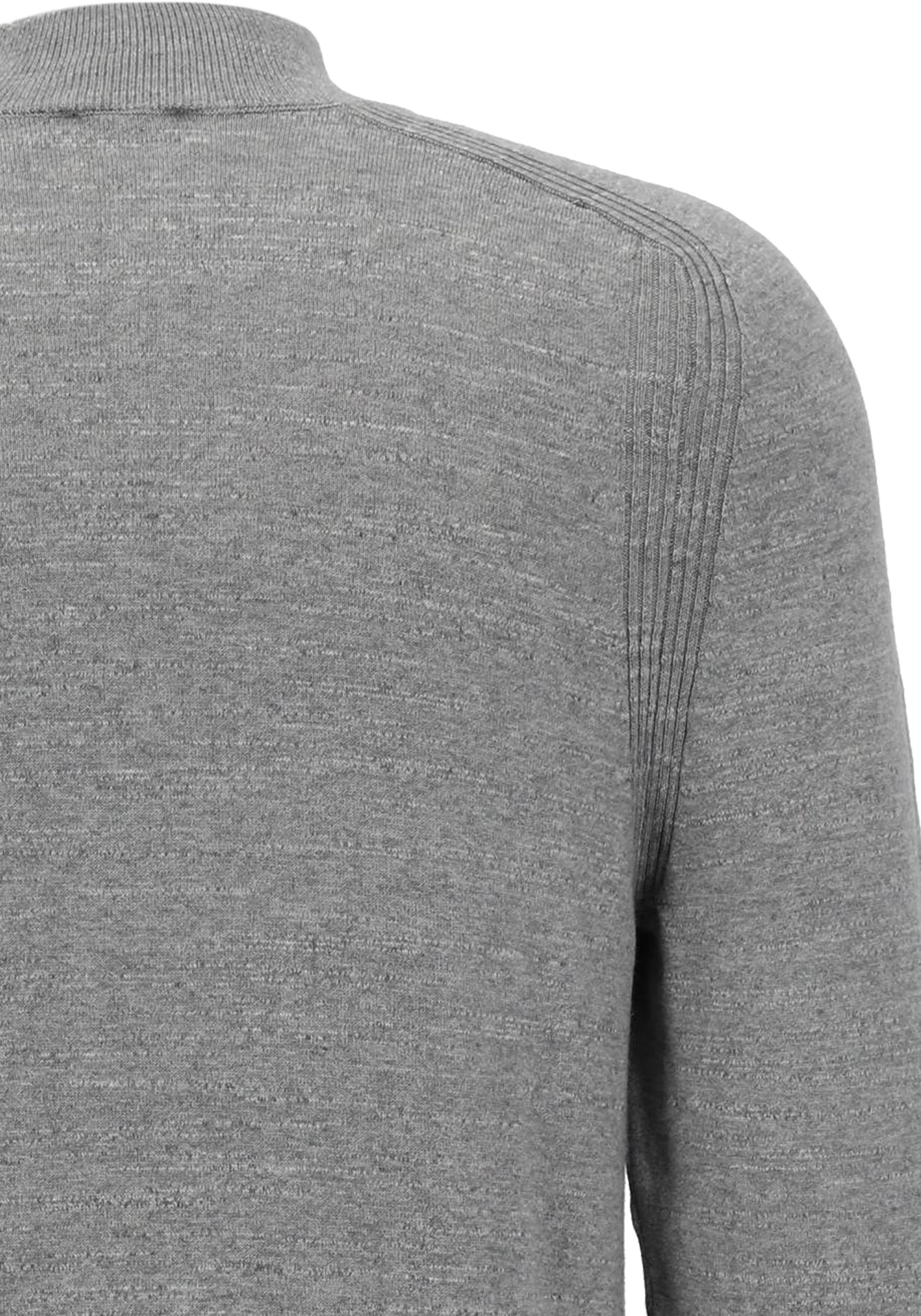 OLYMP modern fit trui katoen, turtleneck, zilvergrijs melange