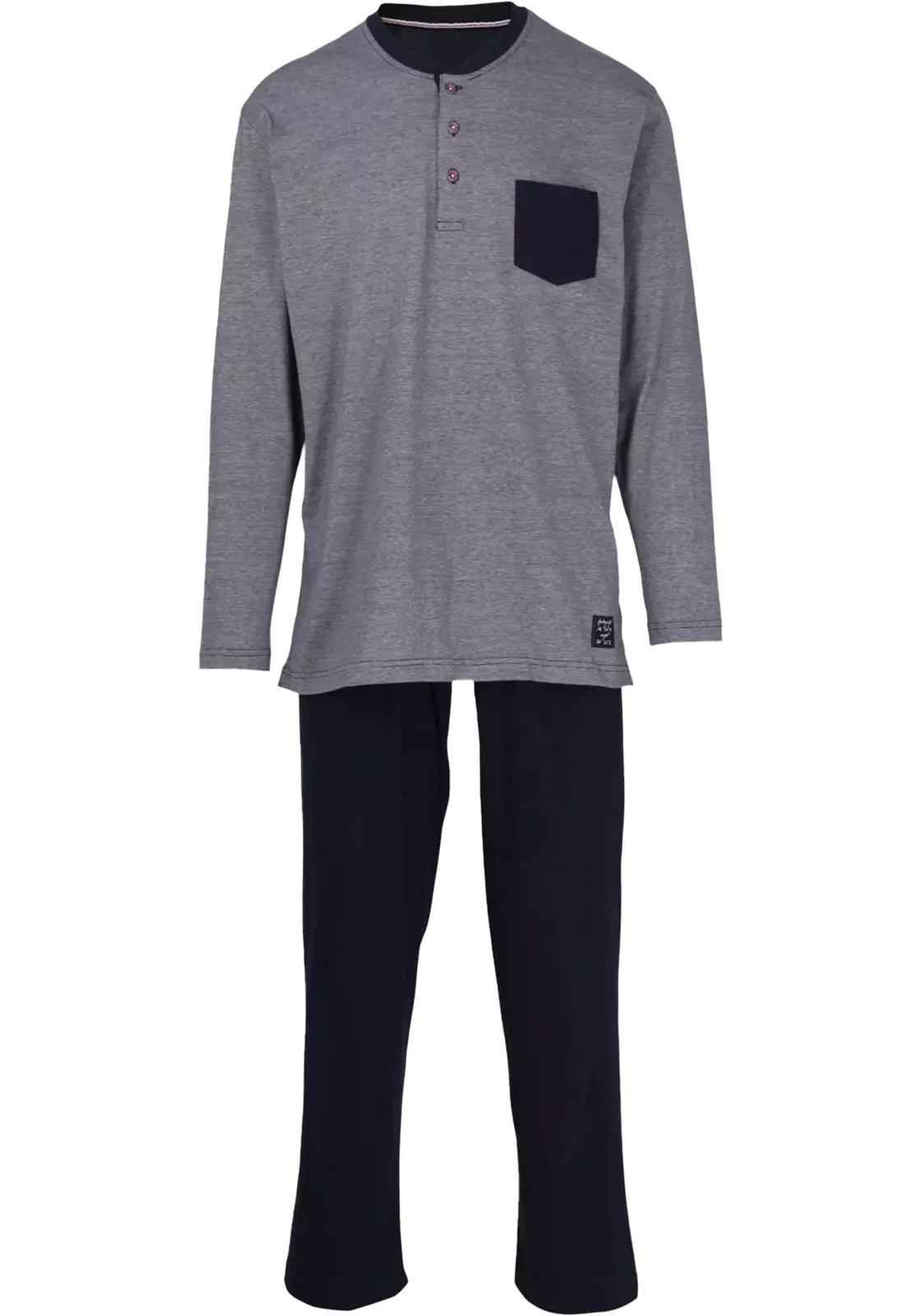 1-4011694671090-hemdvoorhem_HR Ceceba heren pyjama O-hals met knoopjes, donkerblauw