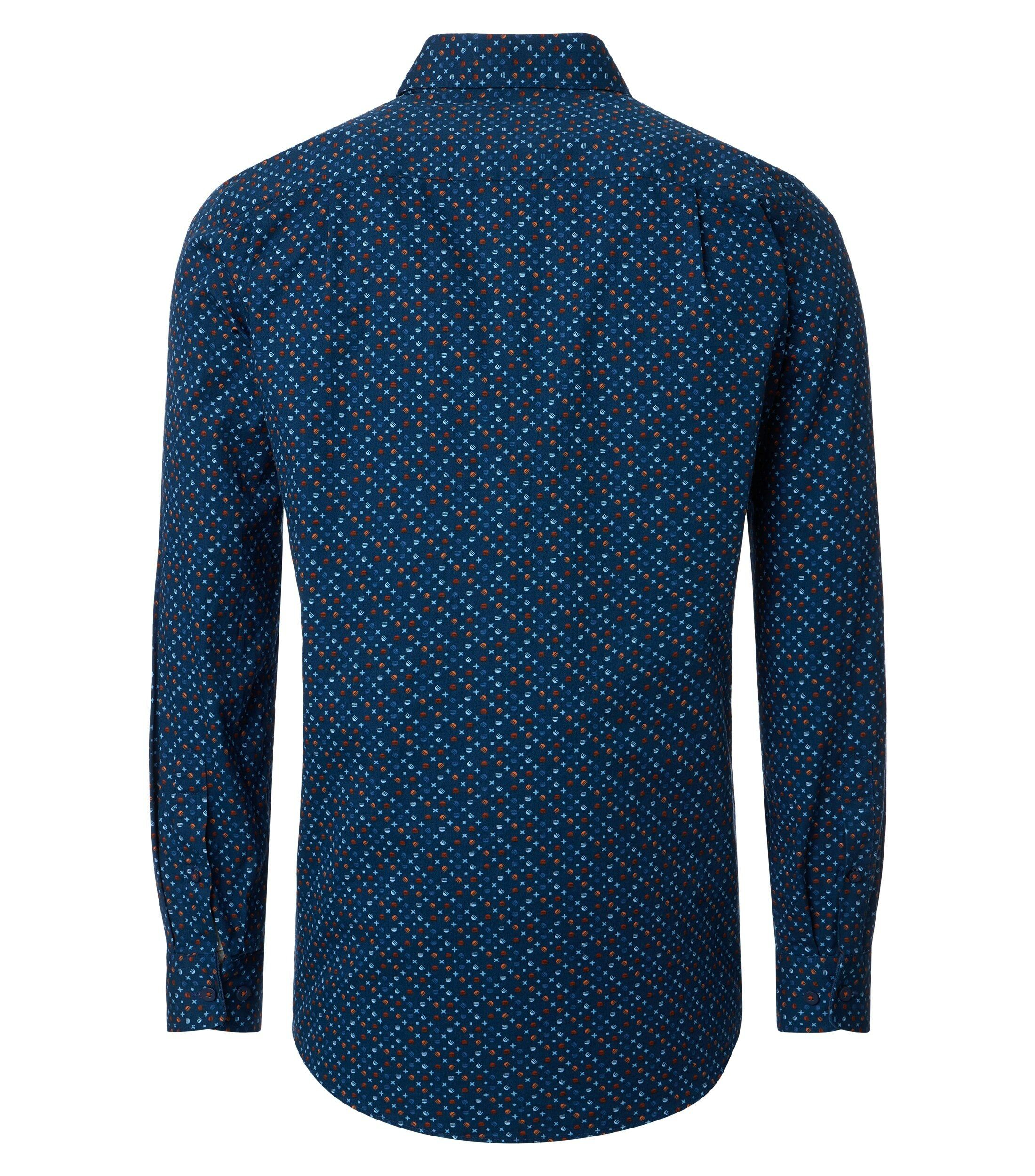 Redmond comfort fit overhemd, popeline, rood dessin