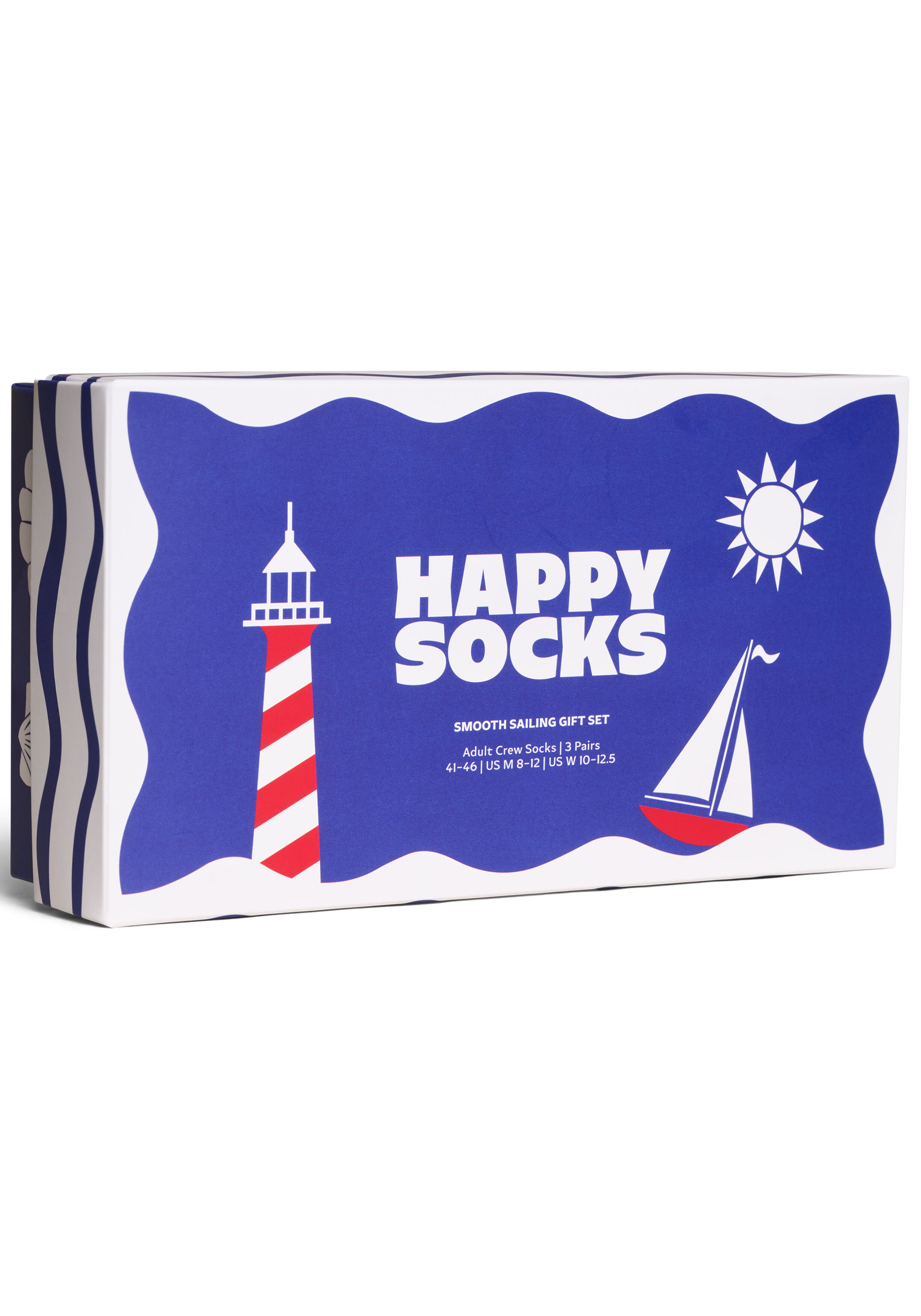 Happy Socks Smooth Sailing Socks Gift Set (3-pack), unisex sokken in cadeauverpakking, blauw