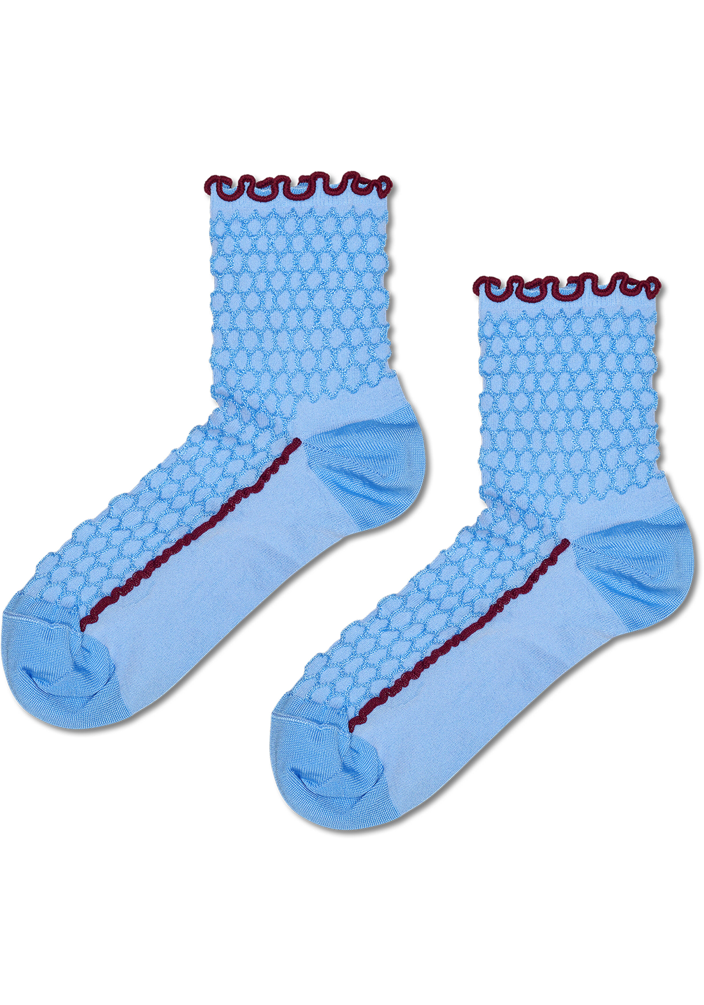 Happy Socks Structure Slinky 1/4 Crew Sock, hoge unisex enkelsokken, blauw