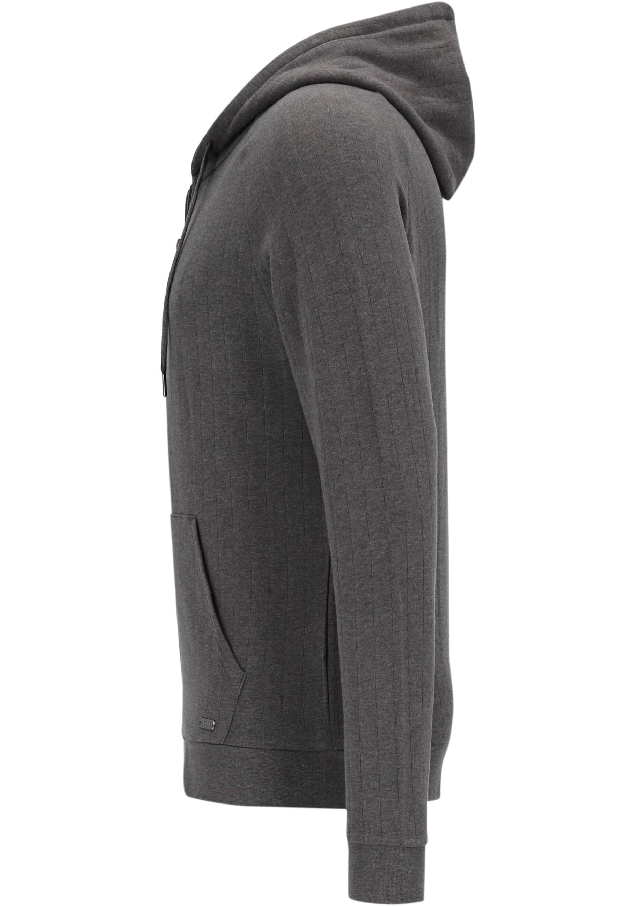 BOSS Heritage Jacket, heren lounge vest met capuchon, middengrijs