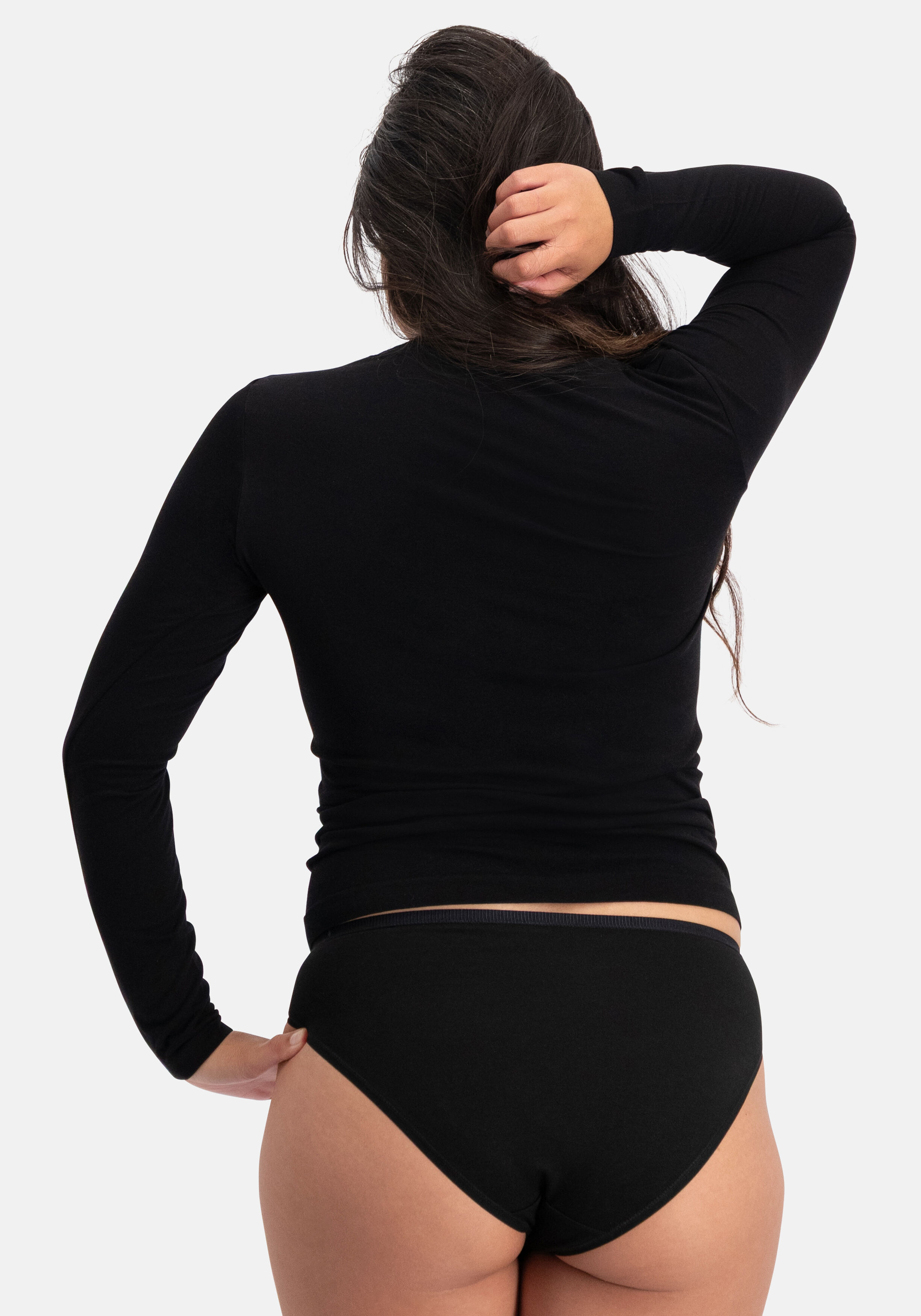 Bamboo Basics Tracy long sleeve, dames thermo T-shirt, zwart