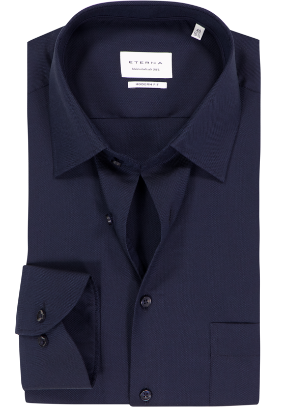 ETERNA modern fit overhemd, natte, donkerblauw ETERNA modern fit overhemd, natte, donkerblauw