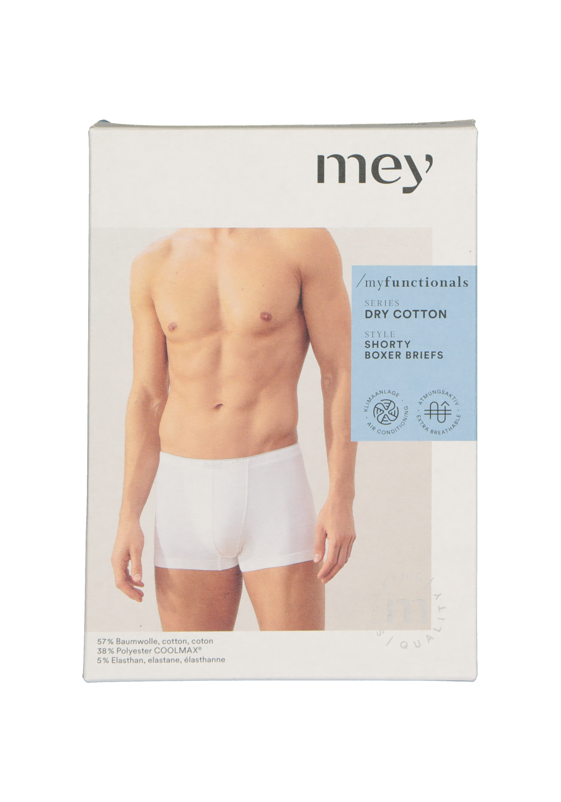 3-4004124076299_mey_boxer_1p_HR Mey Dry Cotton shorty (1-pack), heren boxer kort, zwart