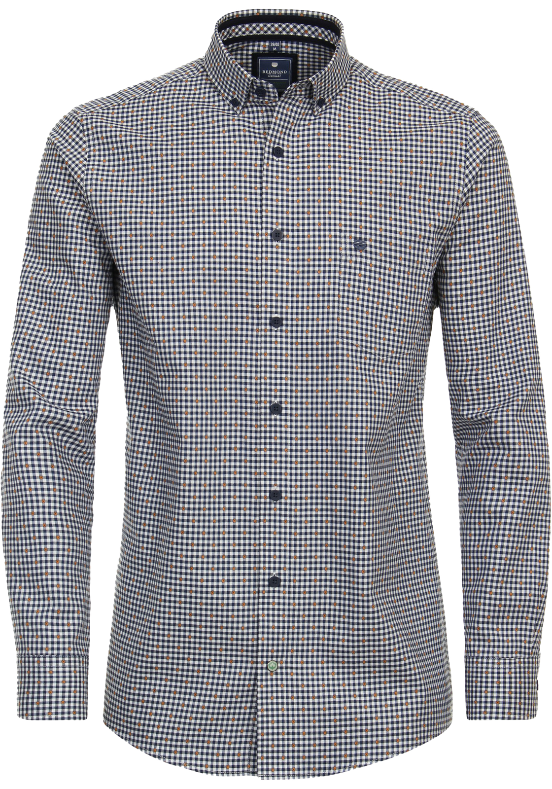 Redmond comfort fit overhemd, twill, blauw geruit Redmond comfort fit overhemd, twill, blauw geruit