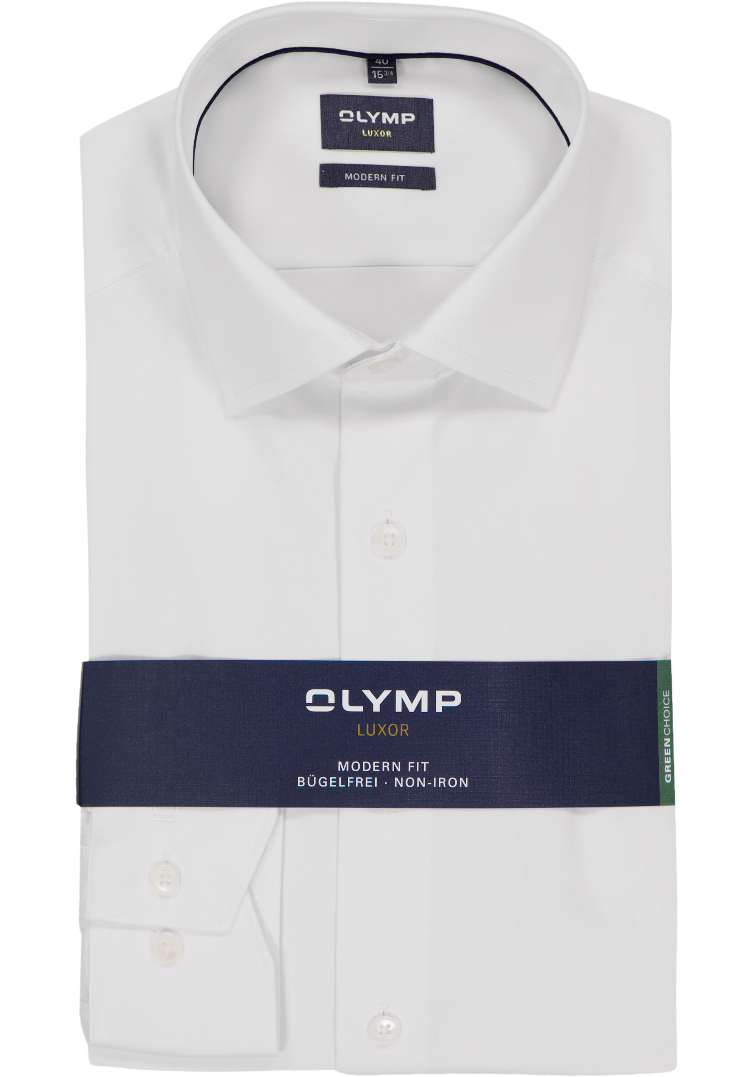OLYMP Luxor modern fit overhemd, satijnbinding, wit